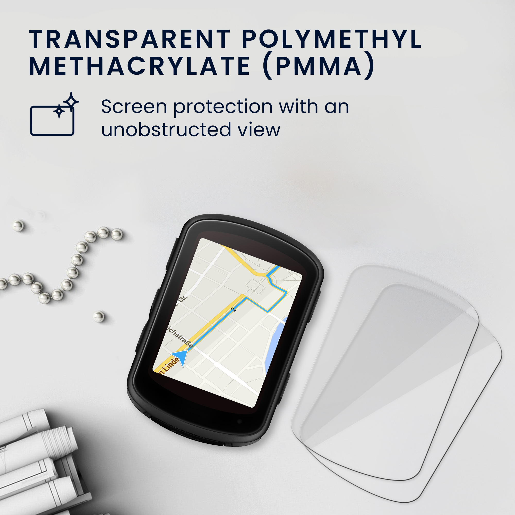 Ochranná fólie cyklo GPS Garmin Edge 840 / Edge 540 kwmobile 2 ks transparentní
