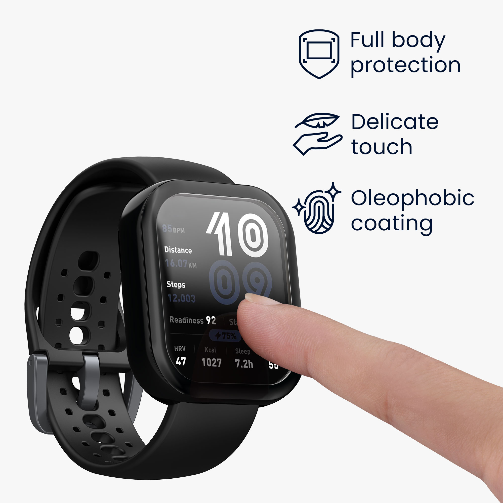 Sada 2 krytů s ochranou displeje pro Amazfit Bip 6 kwmobile - černá a metalicky růžová