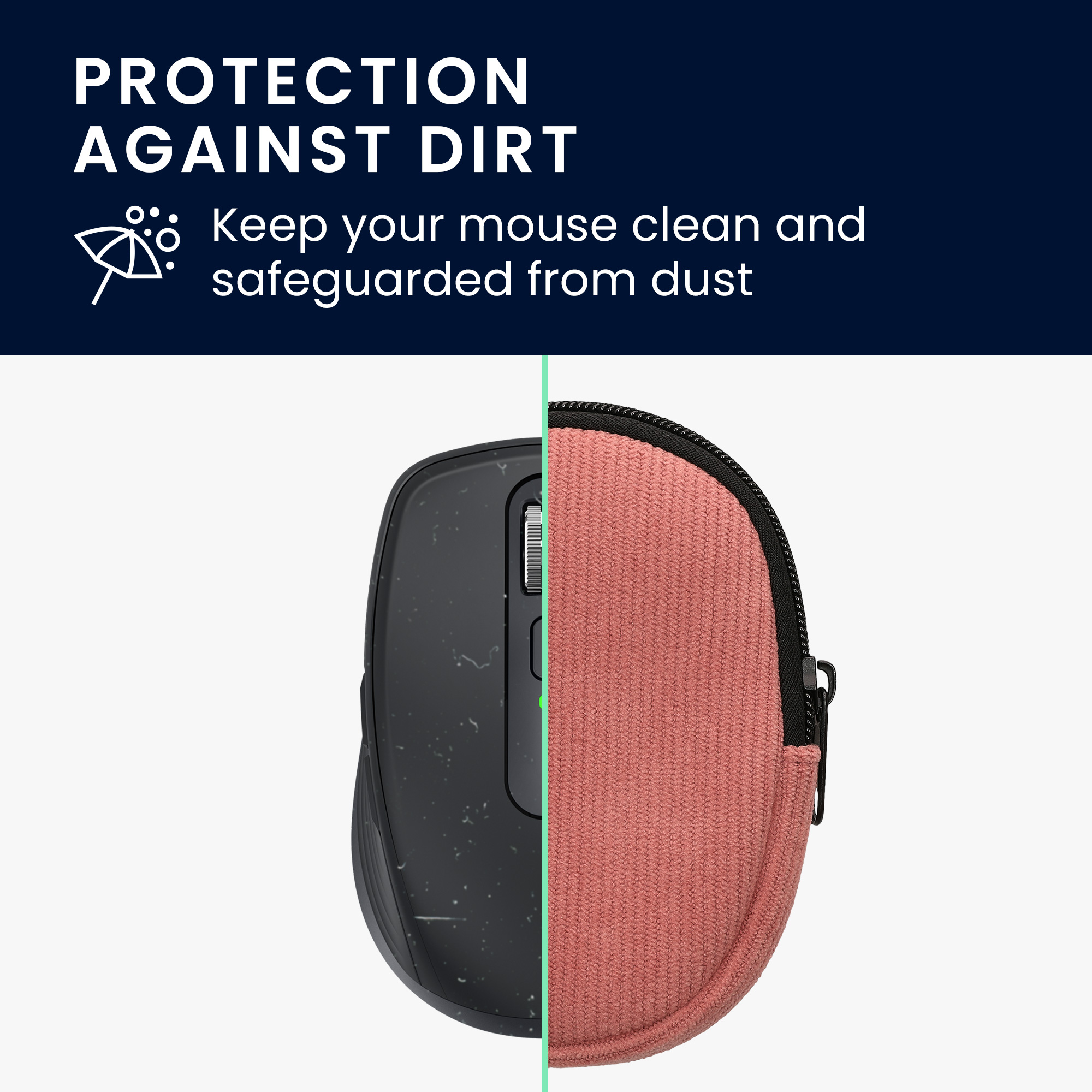 Pouzdro na myš pro Logitech MX ANYWHERE 3 / ANYWHERE 3S kwmobile neoprenové - tmavě starorůžová
