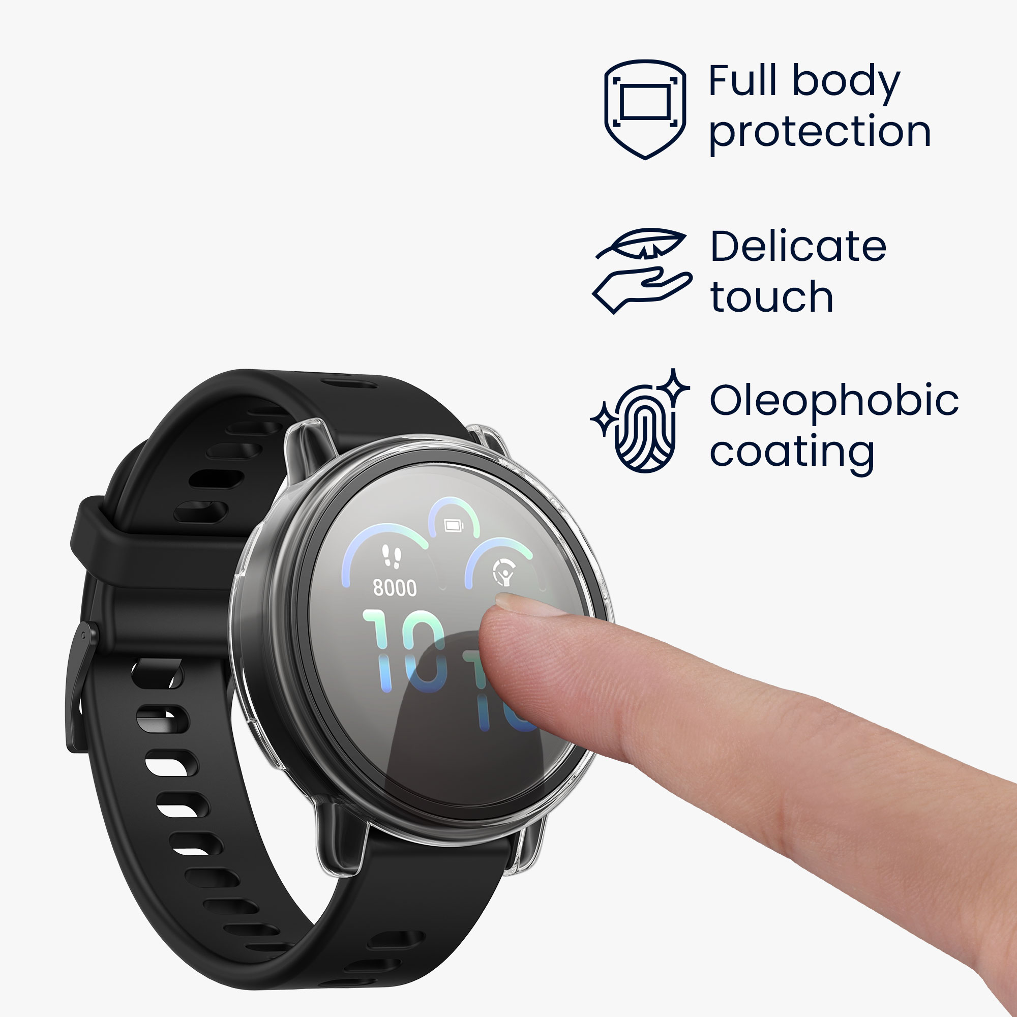 Rámeček se sklem kwmobile pro Garmin vivoactive 6 (42mm) / Active 6 - 2 ks, transparentní / zelená
