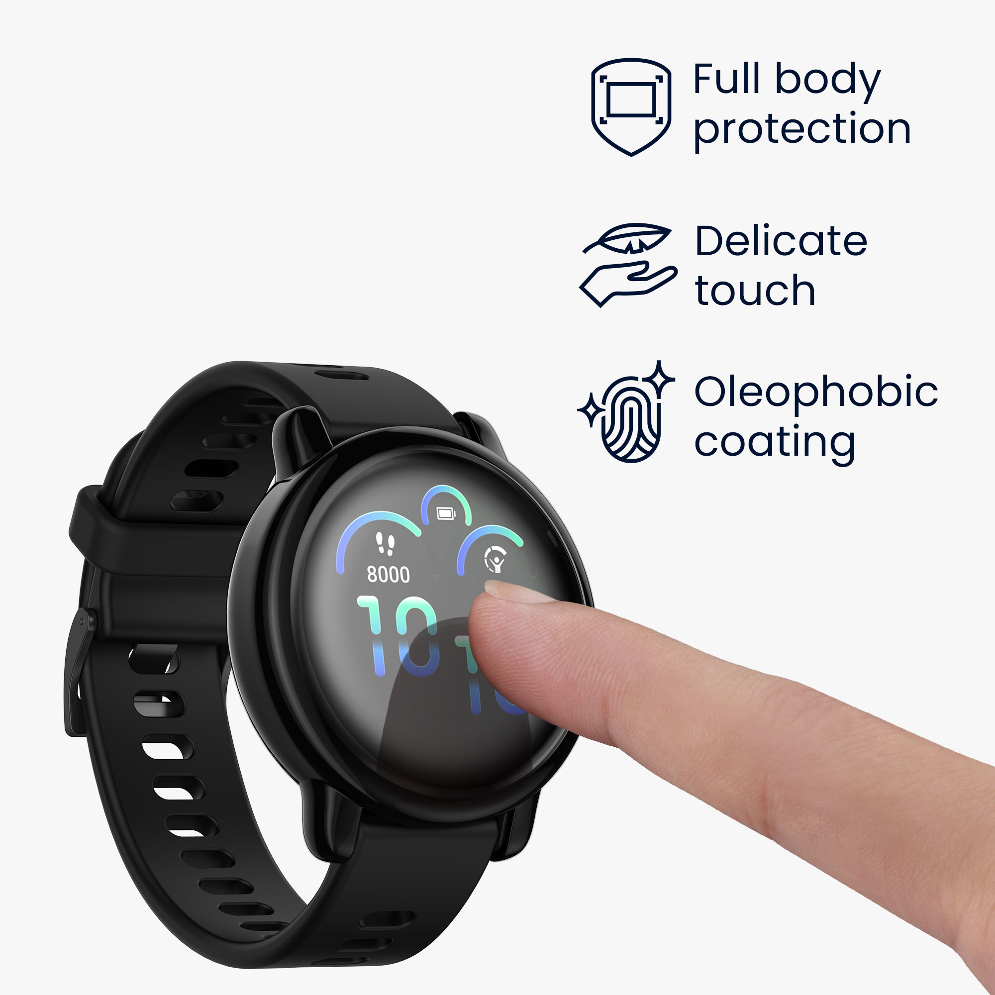 Rámeček se sklem kwmobile pro Garmin vivoactive 6 (42mm) / Active 6 - 2 ks, černá / stříbrná