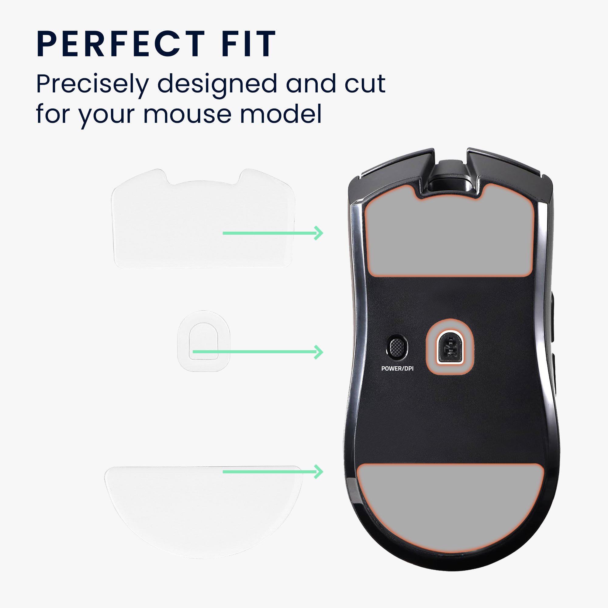 Kluzáky na myš kwmobile pro Razer Viper V3 Pro - bílá