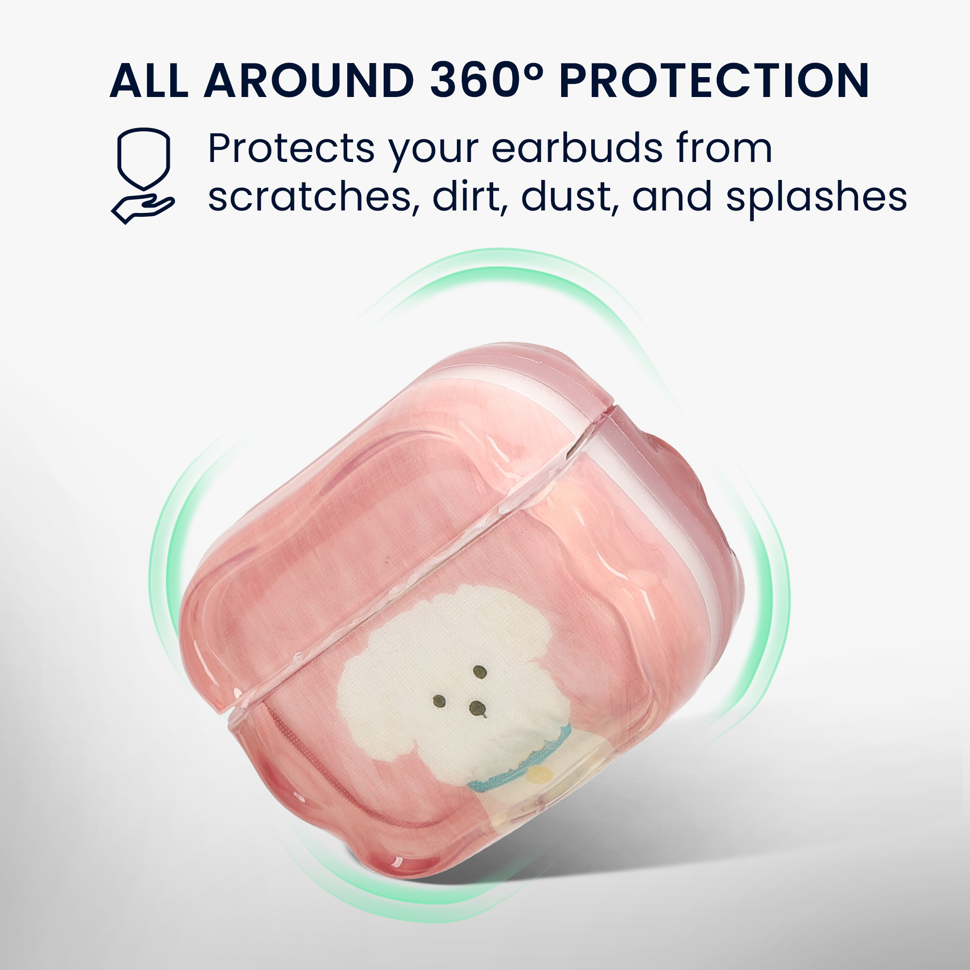 Pouzdro na sluchátka do uší pro Apple Airpods Pro 2 / Pro 1 kwmobile - měkký a odolný motiv bílý teriér
