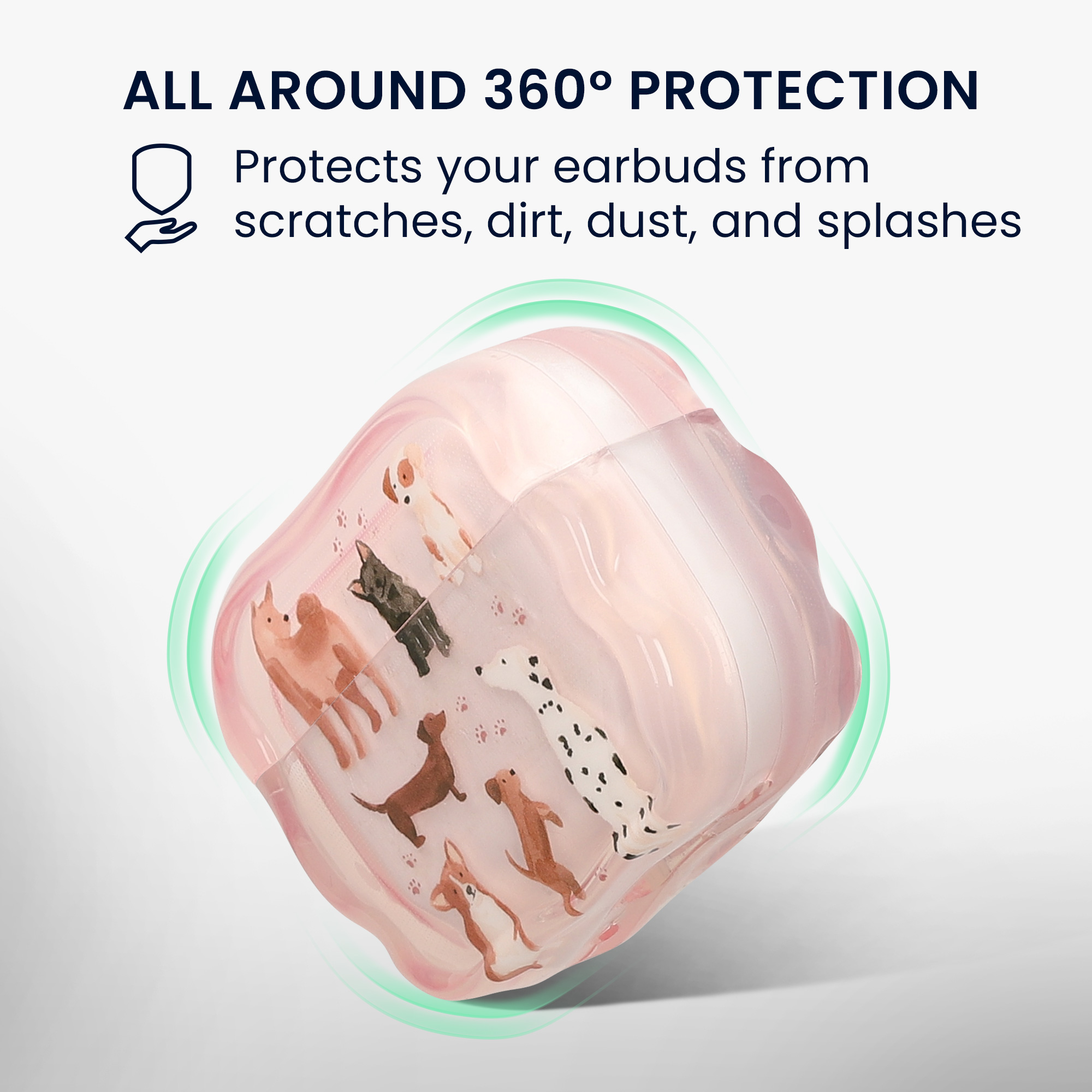 Pouzdro na sluchátka do uší pro Apple Airpods Pro 2 / Pro 1 kwmobile - měkký a odolný motiv psí kamarádi