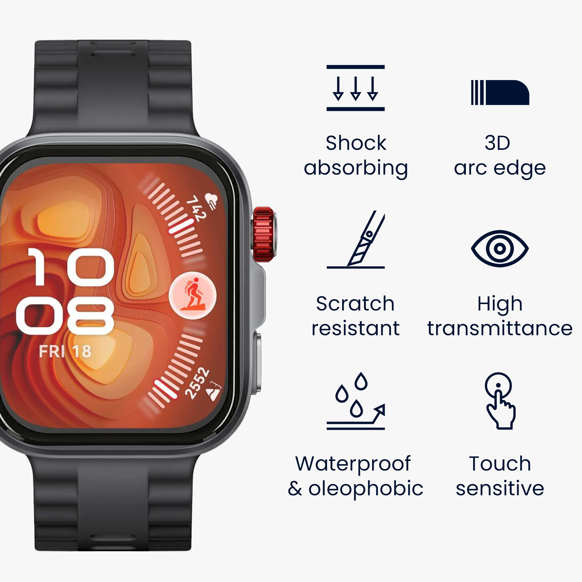 Ochranná fólie hodinky Huawei Watch Fit 4 Pro sada 2 ks 2x Smart Protector Anti-Fingerprint kwmobile