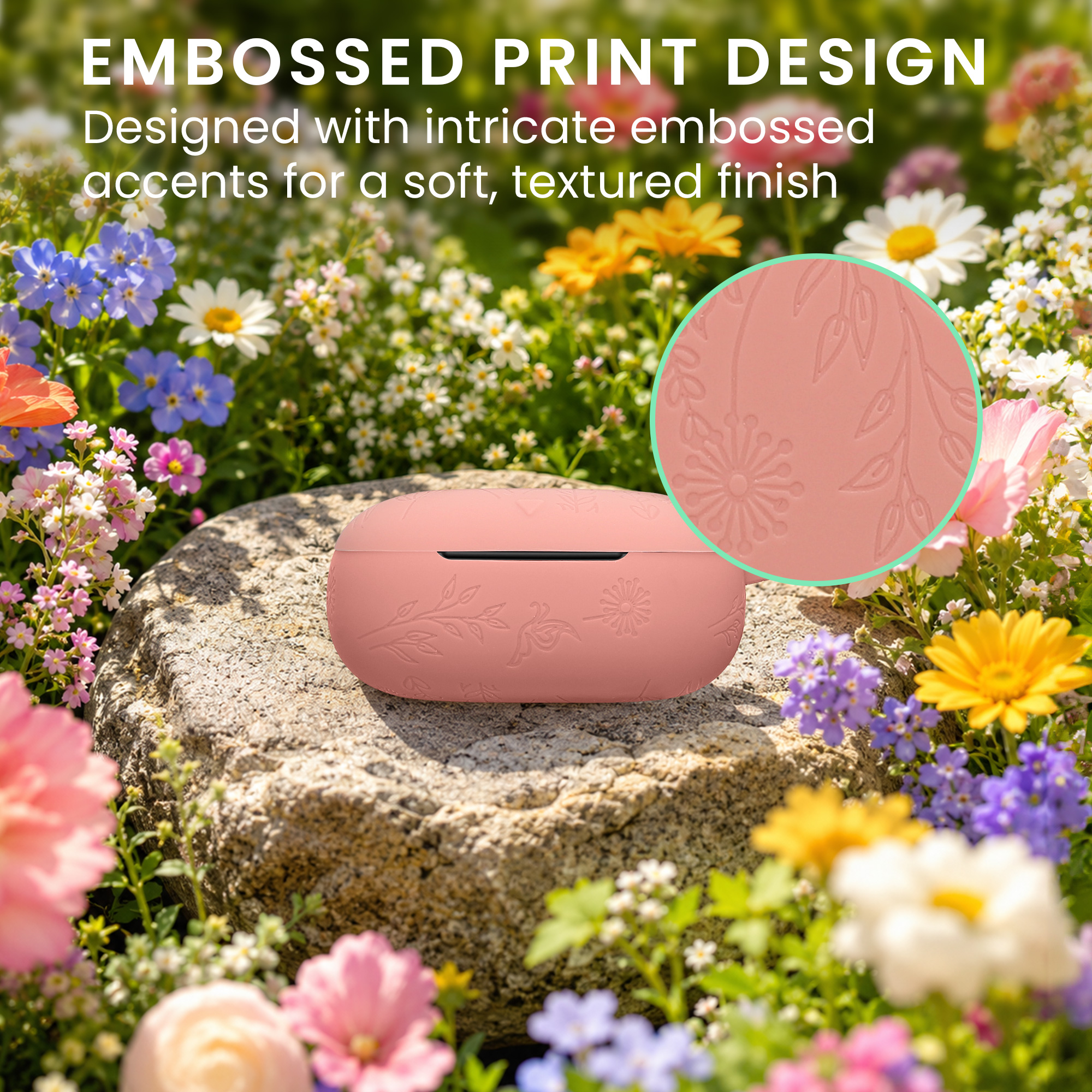 Pouzdro kwmobile pro Anker Soundcore Liberty 5 Case, Cover Embossed Pattern