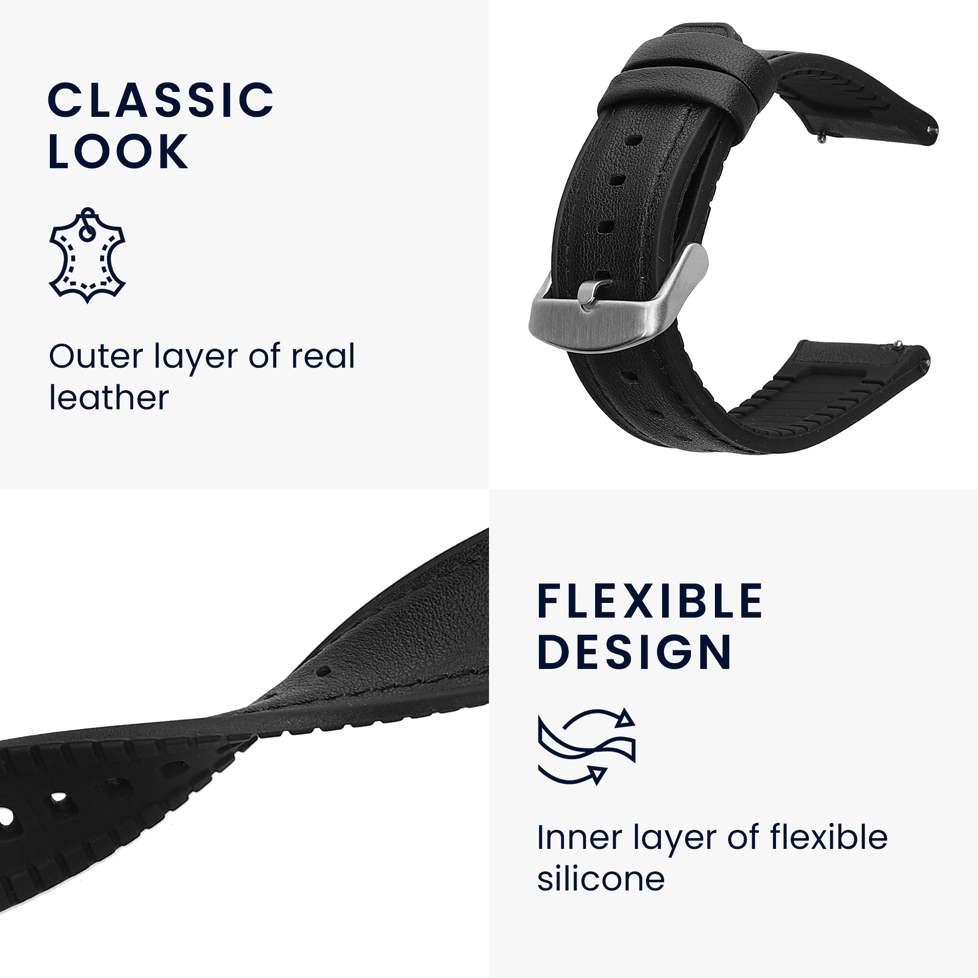 Řemínek 22mm Amazfit Bip 6/Bip 5 Unity/Bip 5/GTS 3/Balance 2... 22mm kwmobile TPU černý