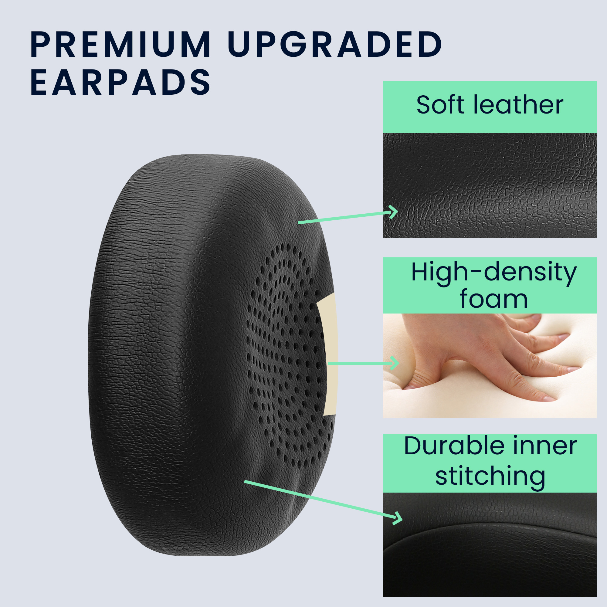 Náhradní náušníky kwmobile - 2 ks - Logitech Zone 900 / Zone Wireless Plus - černá