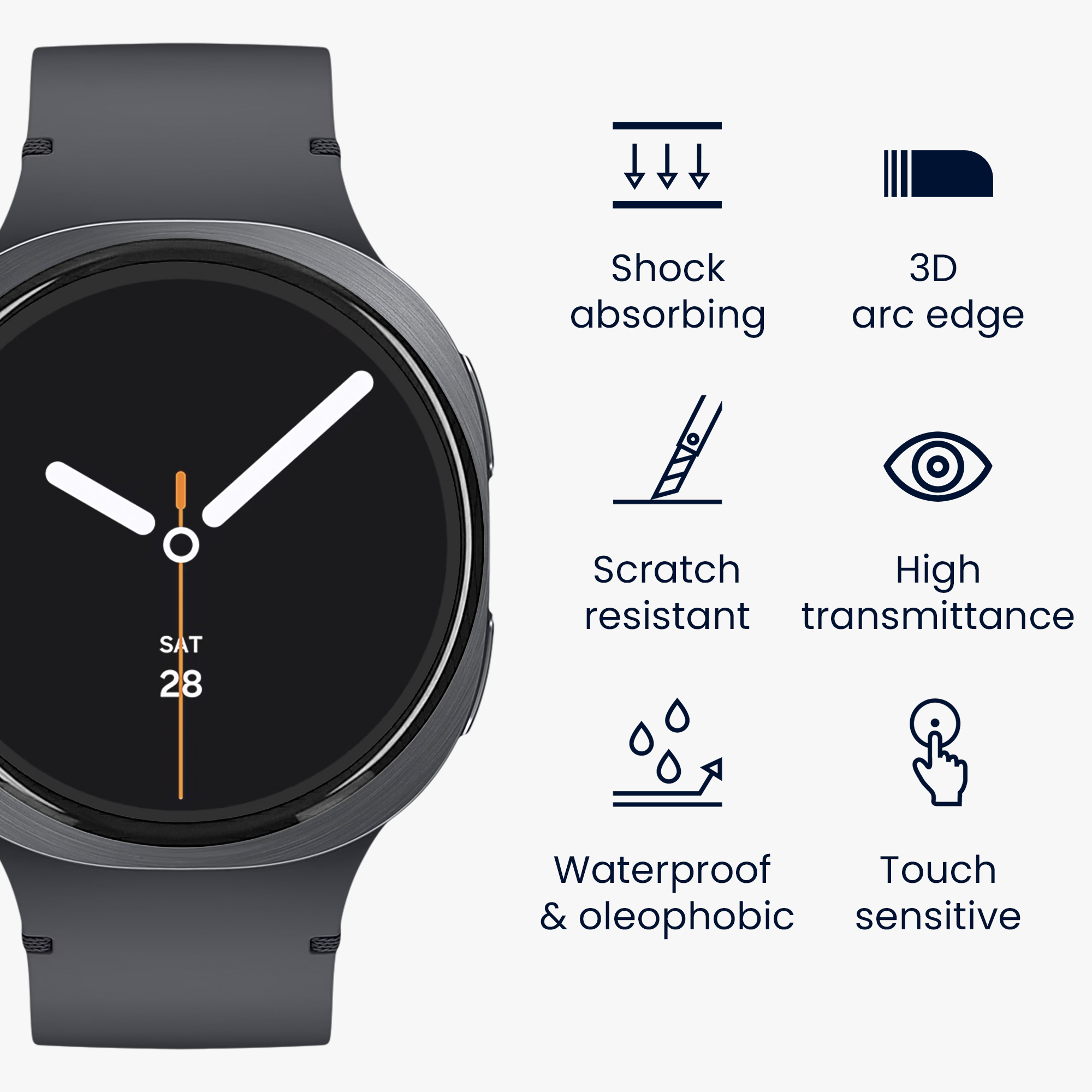 2x Ochranná fólie na hodinky Galaxy Watch 8 (40mm) kwmobile anti-fingerprint