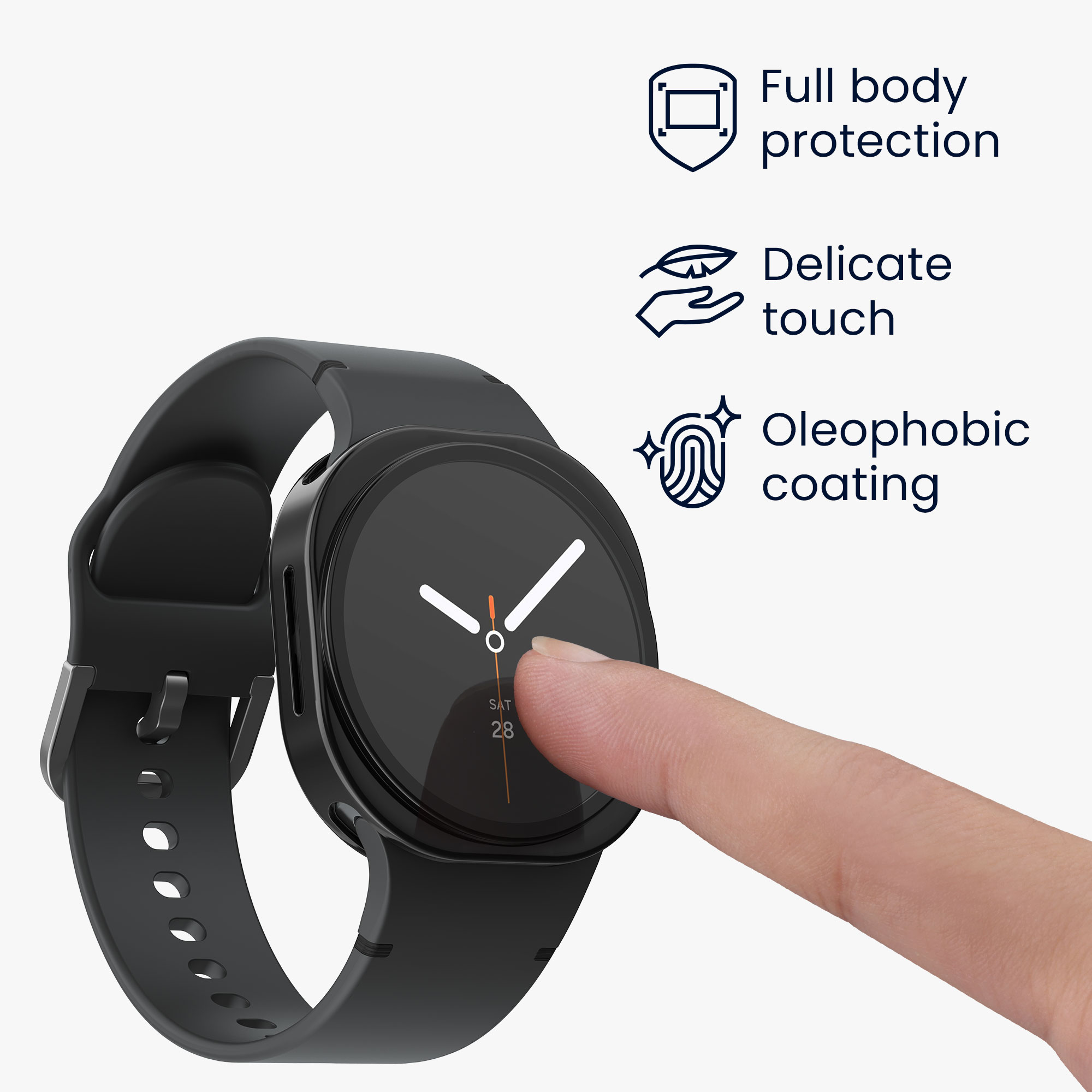 2x Ochranná fólie na hodinky Galaxy Watch 8 (40mm) kwmobile černý/stříbrný