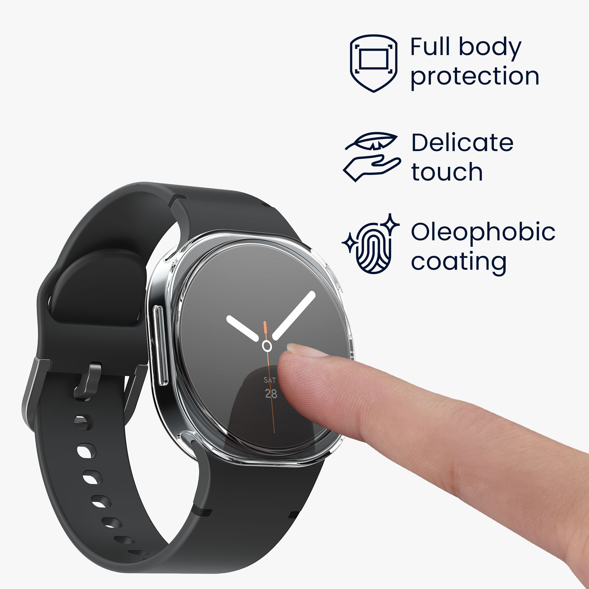 2x Ochranná fólie na hodinky Galaxy Watch 8 (44mm) kwmobile transparentní/černý