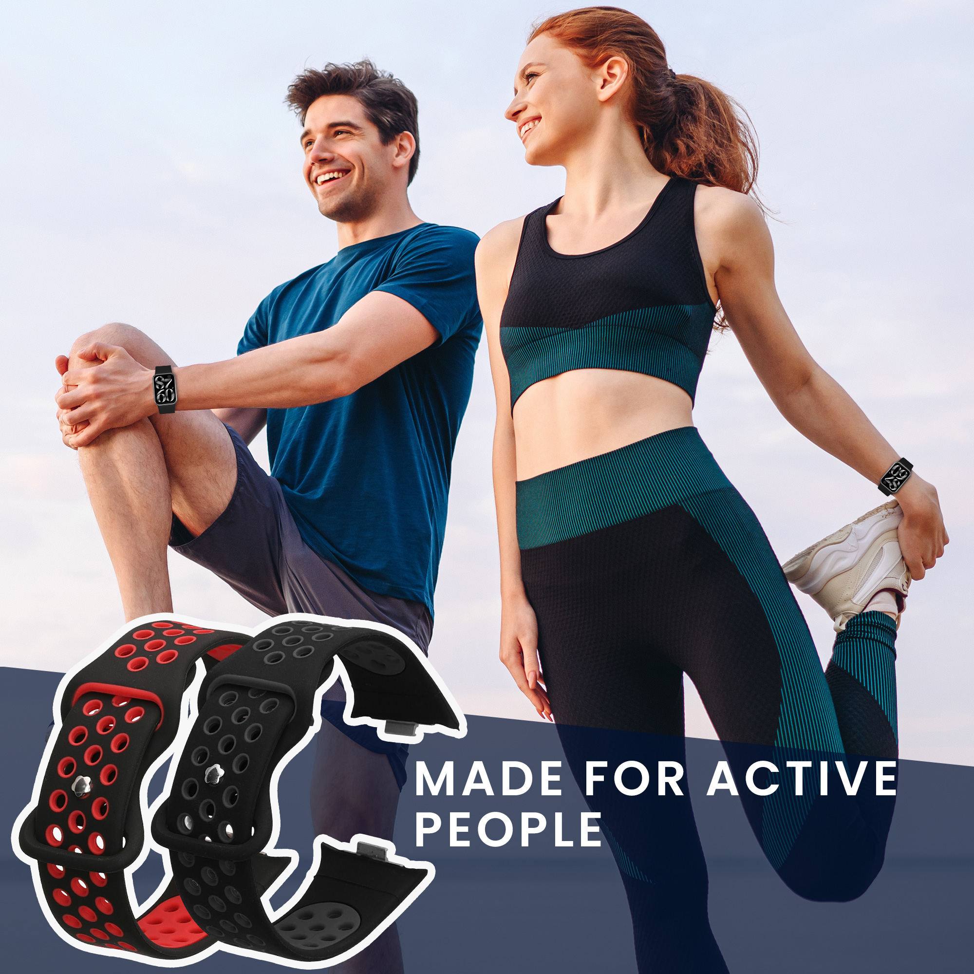 Řemínky pro Xiaomi Smart Band 8 Pro / Band 9 Pro / Redmi Watch 5 / Redmi Watch 4 kwmobile silikonové - černá / šedá / černá / červená