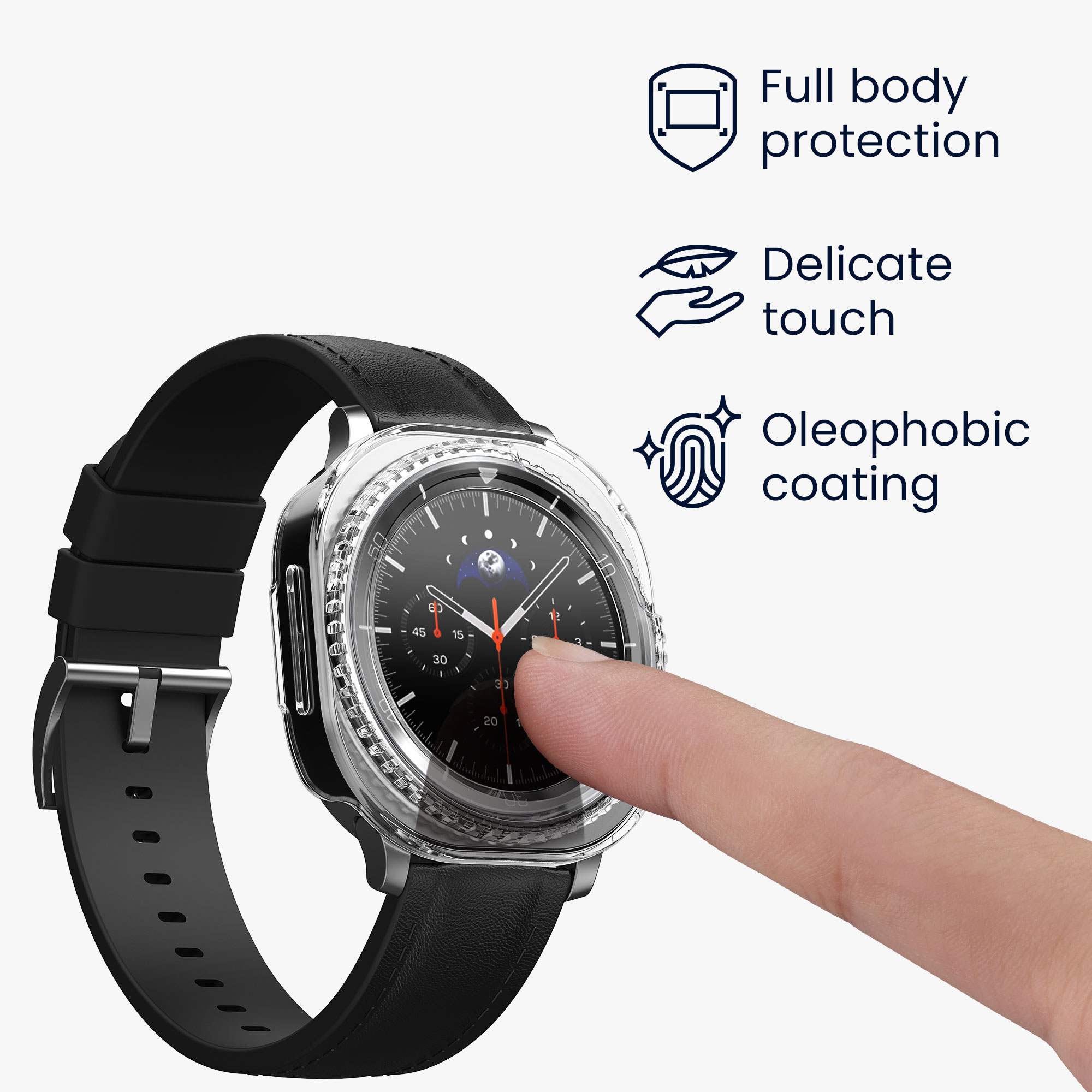 2x obal s ochranným sklem pro Samsung Galaxy Watch 8 Classic (46mm) kwmobile - transparentní / černá