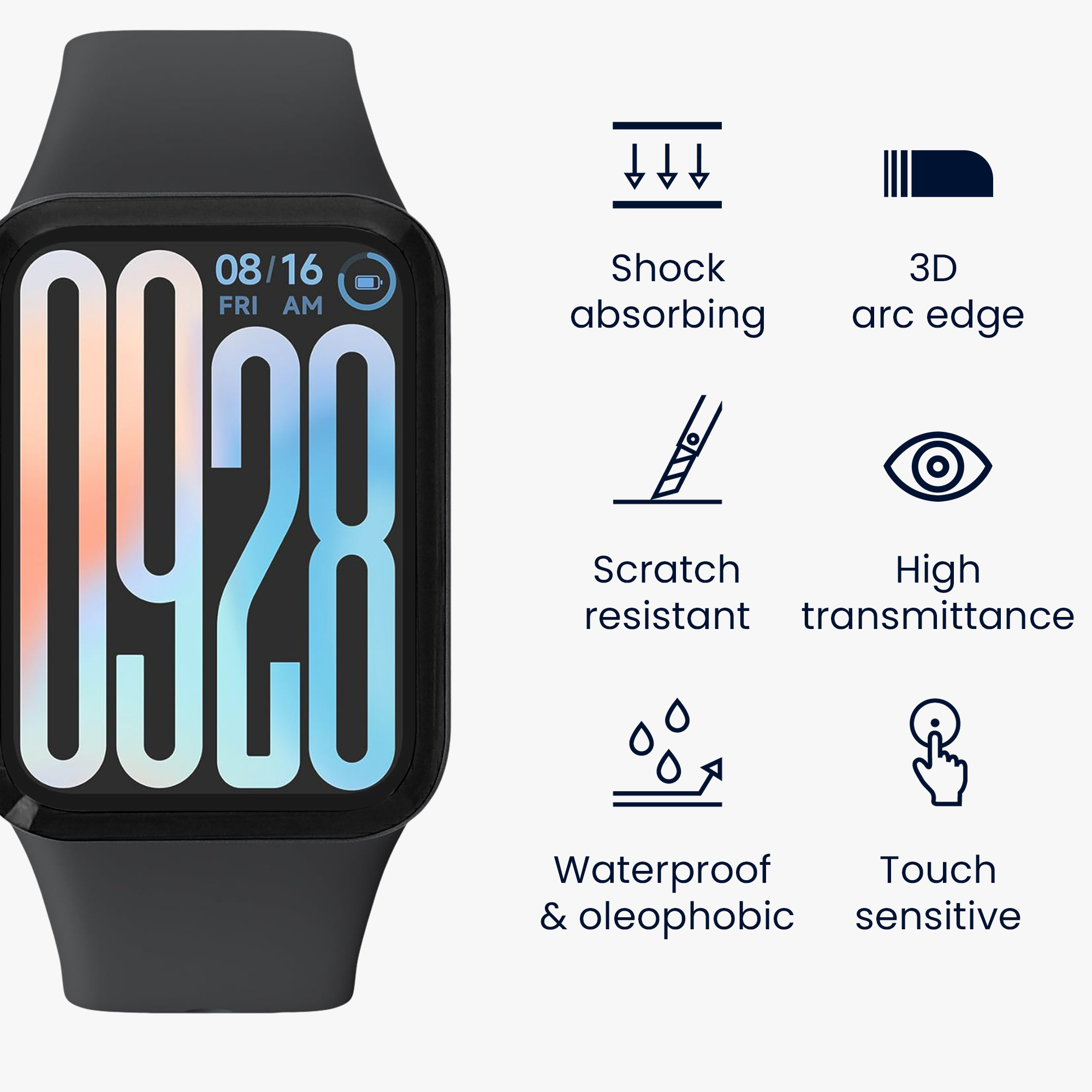 2x Ochranná fólie Xiaomi Smart Band 9 Pro kwmobile - 2x smart watch protector anti-fingerprint