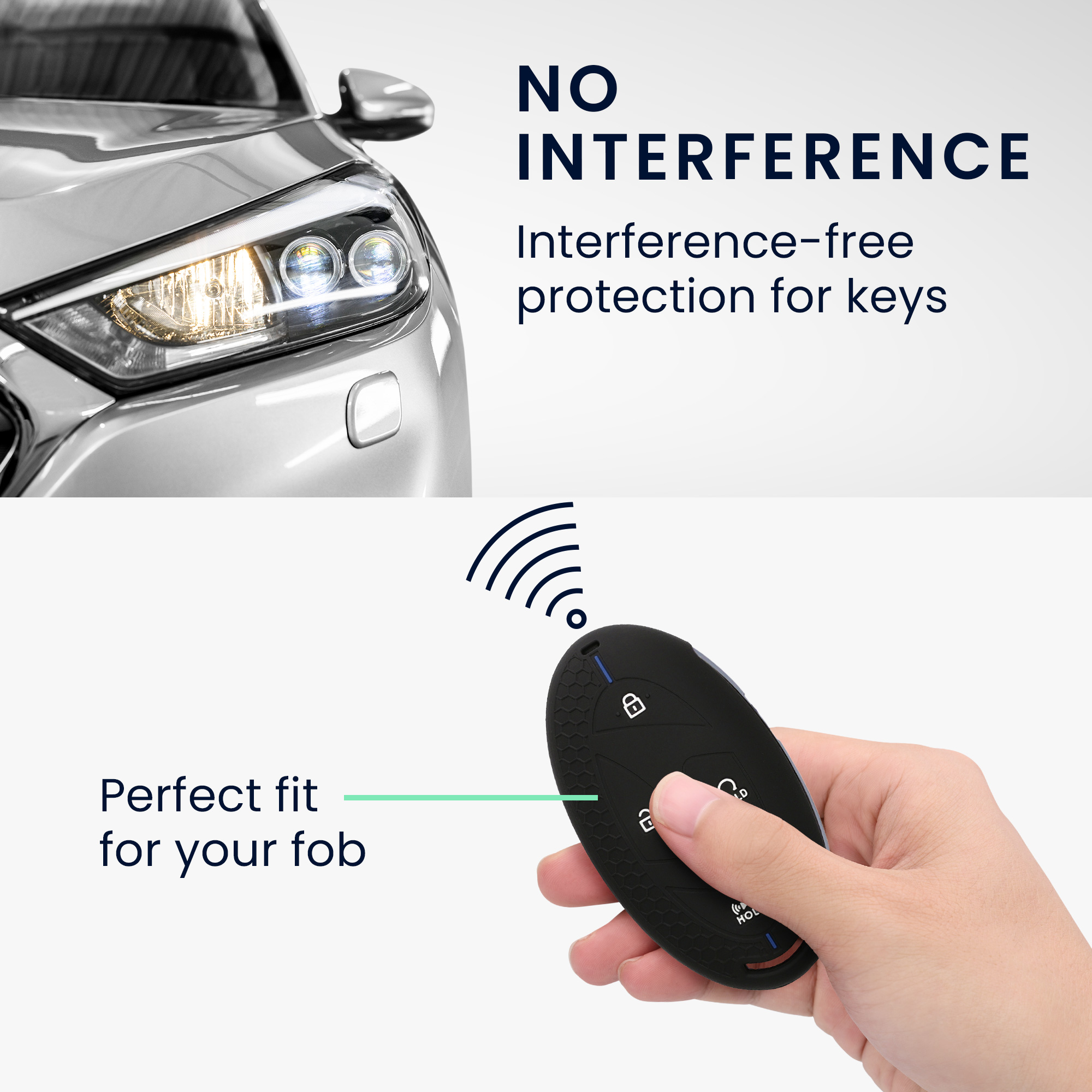 Pouzdro na klíč od auta kwmobile pro Hyundai 7-Button Ioniq 6 Grandeur GN7… - černá / modrá