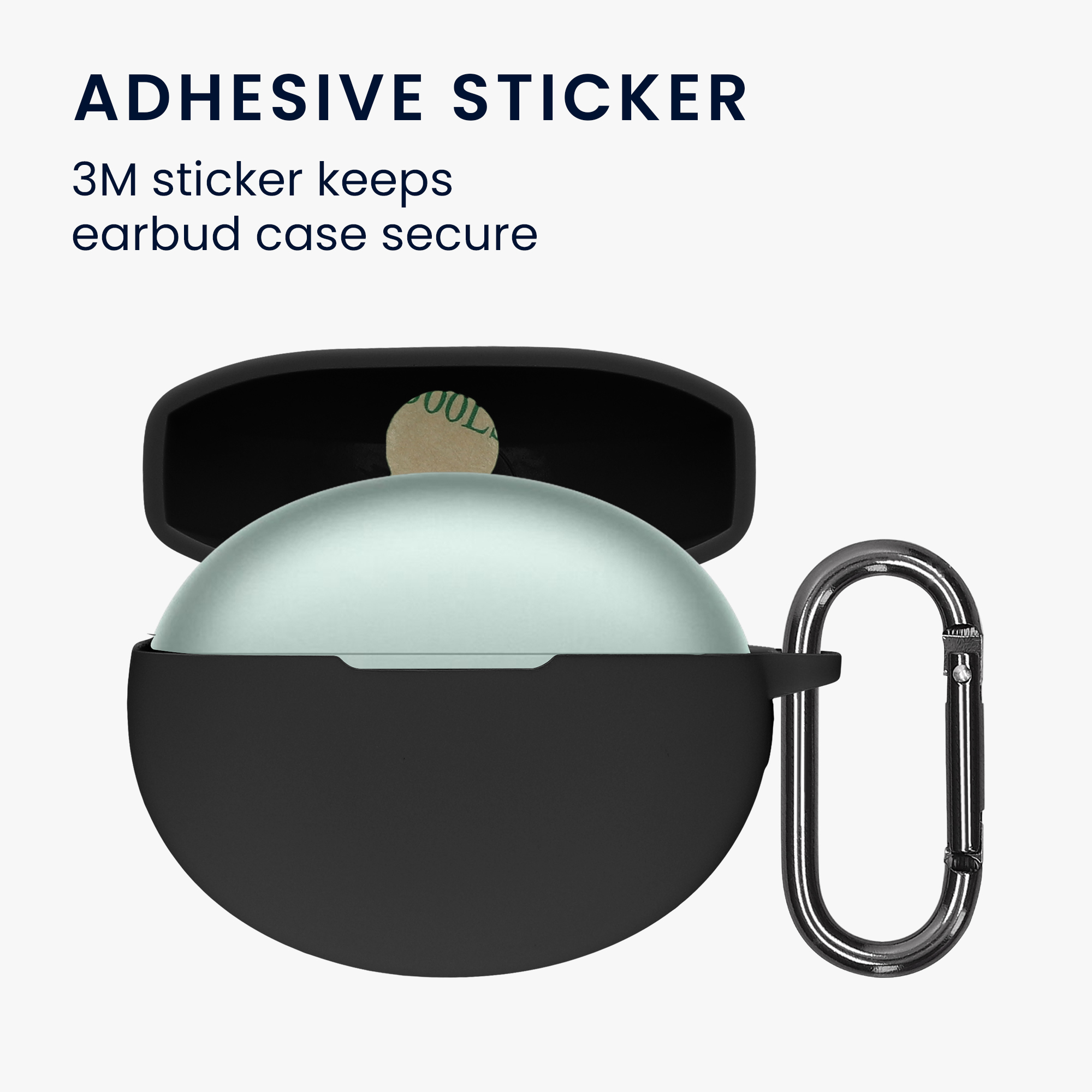 Obal pro OnePlus Buds 4 kwmobile s karabinou silikonové - černá