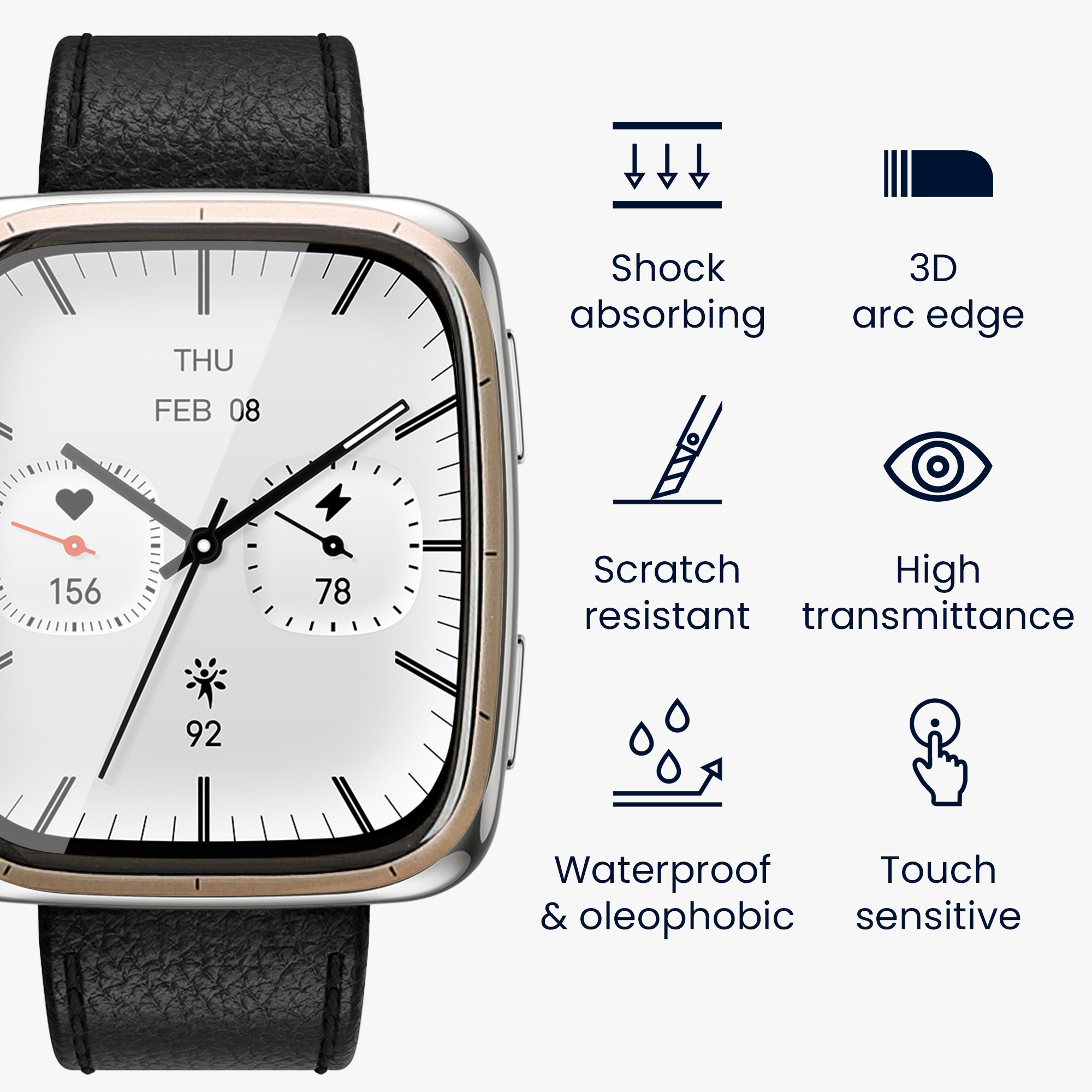 Sada 2 Ochranná fólie pro Amazfit Active 2 Square kwmobile