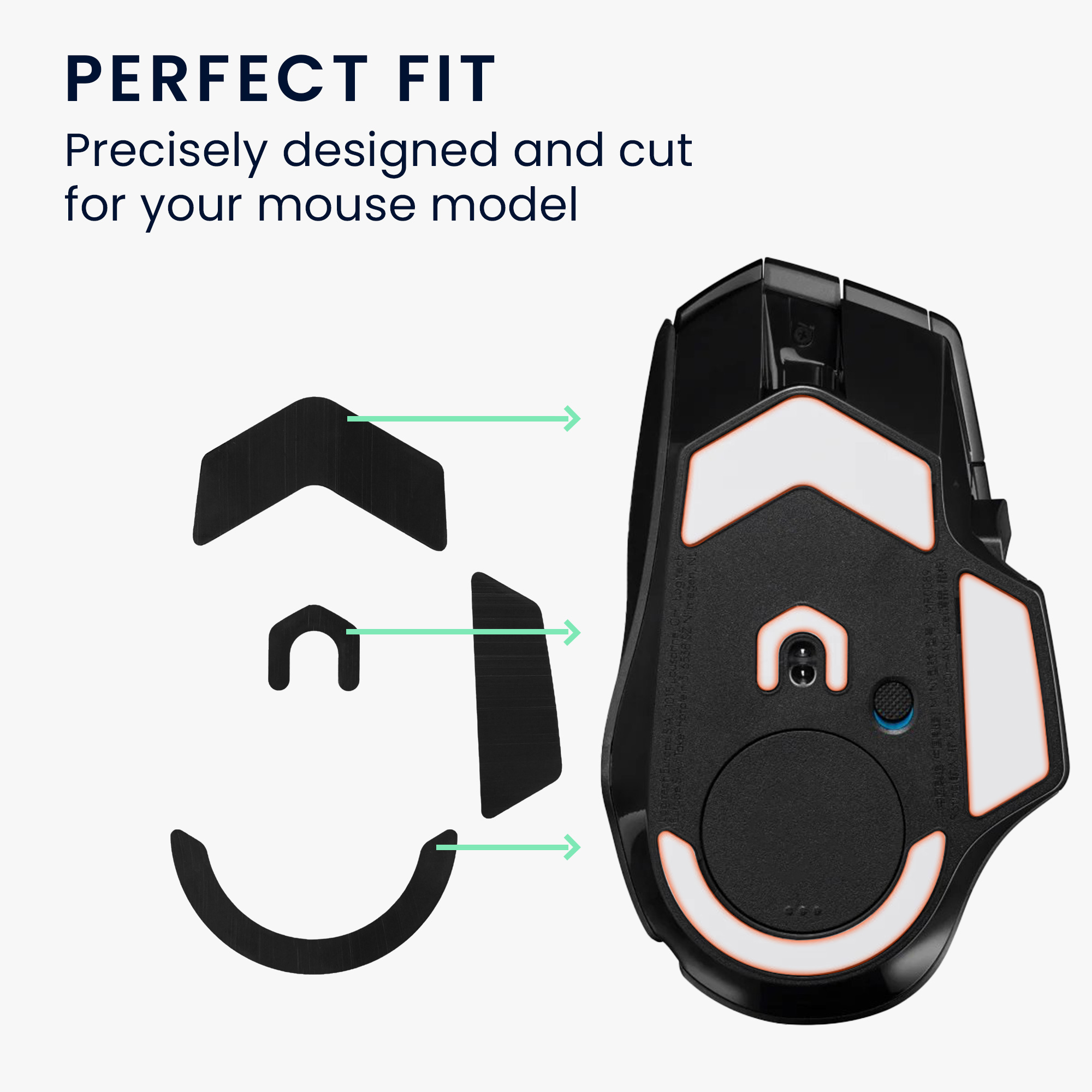 Náhradní nožičky na myš pro Logitech G502 X Plus Computer Mouse Skates Sticker kwmobile - černá