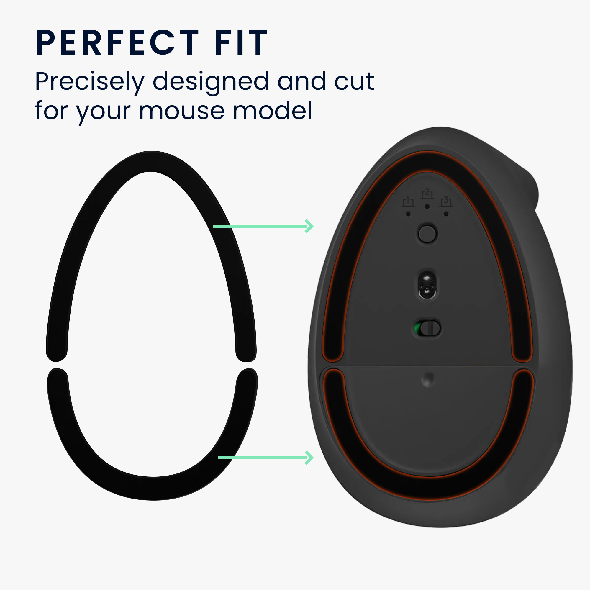 Náhradní nožičky na myš pro Logitech Lift Vertical Computer Mouse Skates Sticker kwmobile - černá