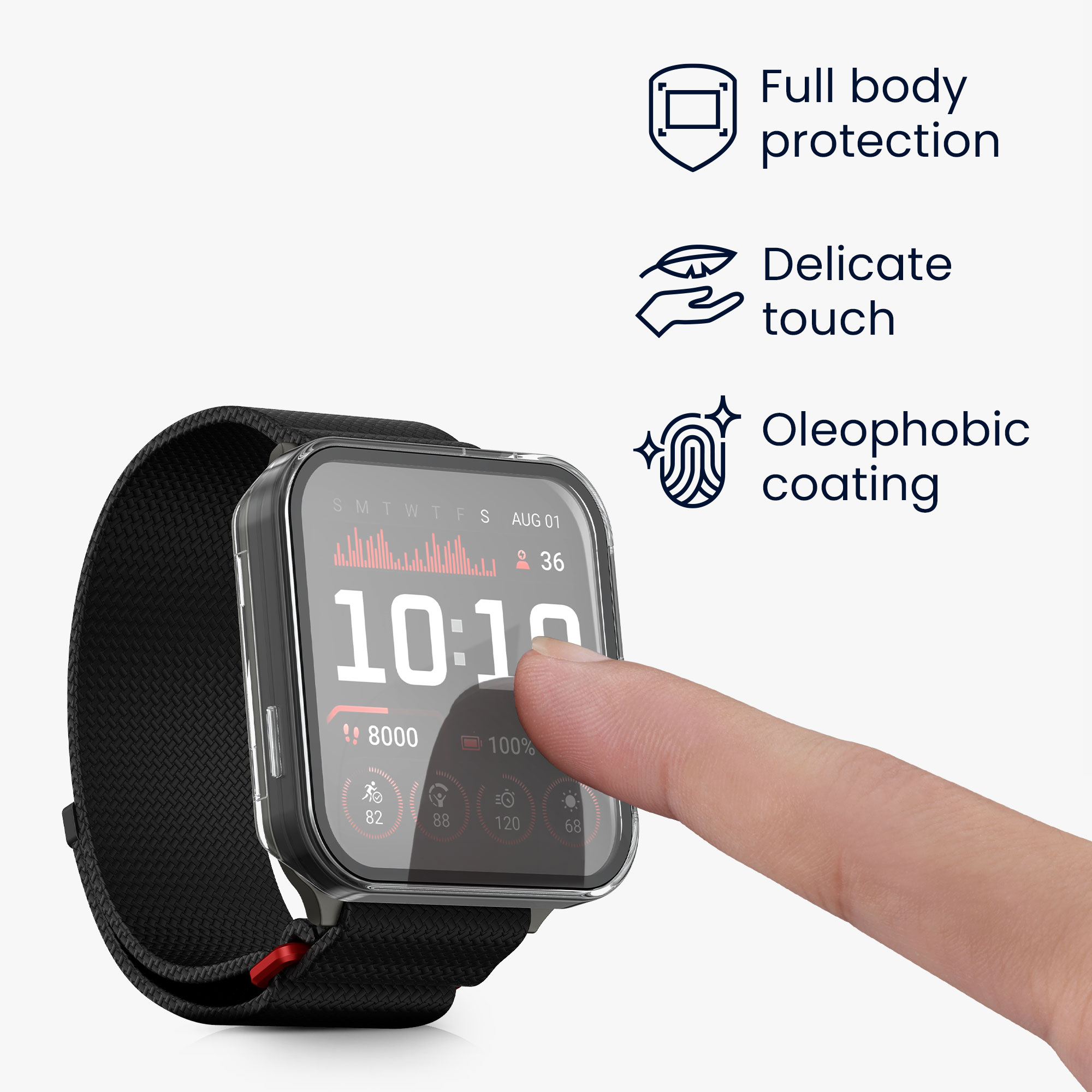 2 ks Ochranný kryt na hodinky kwmobile pro Garmin Venu X1 - transparentní / černá