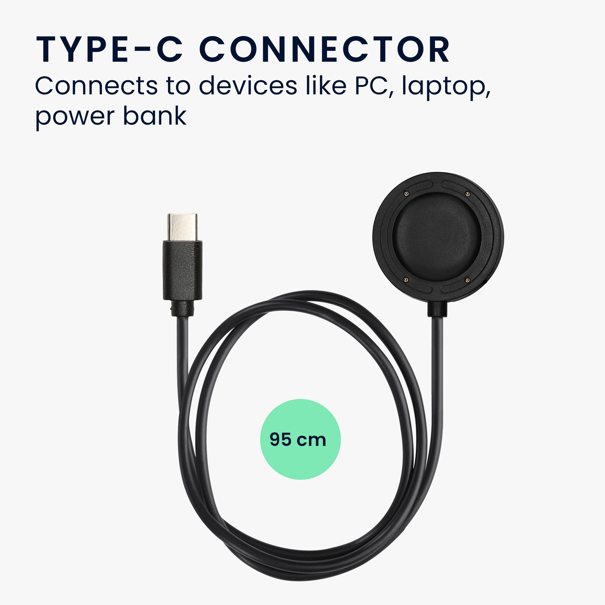 USB-C nabíjecí kabel pro chytré hodinky pro Suunto Run GPS kwmobile - černá