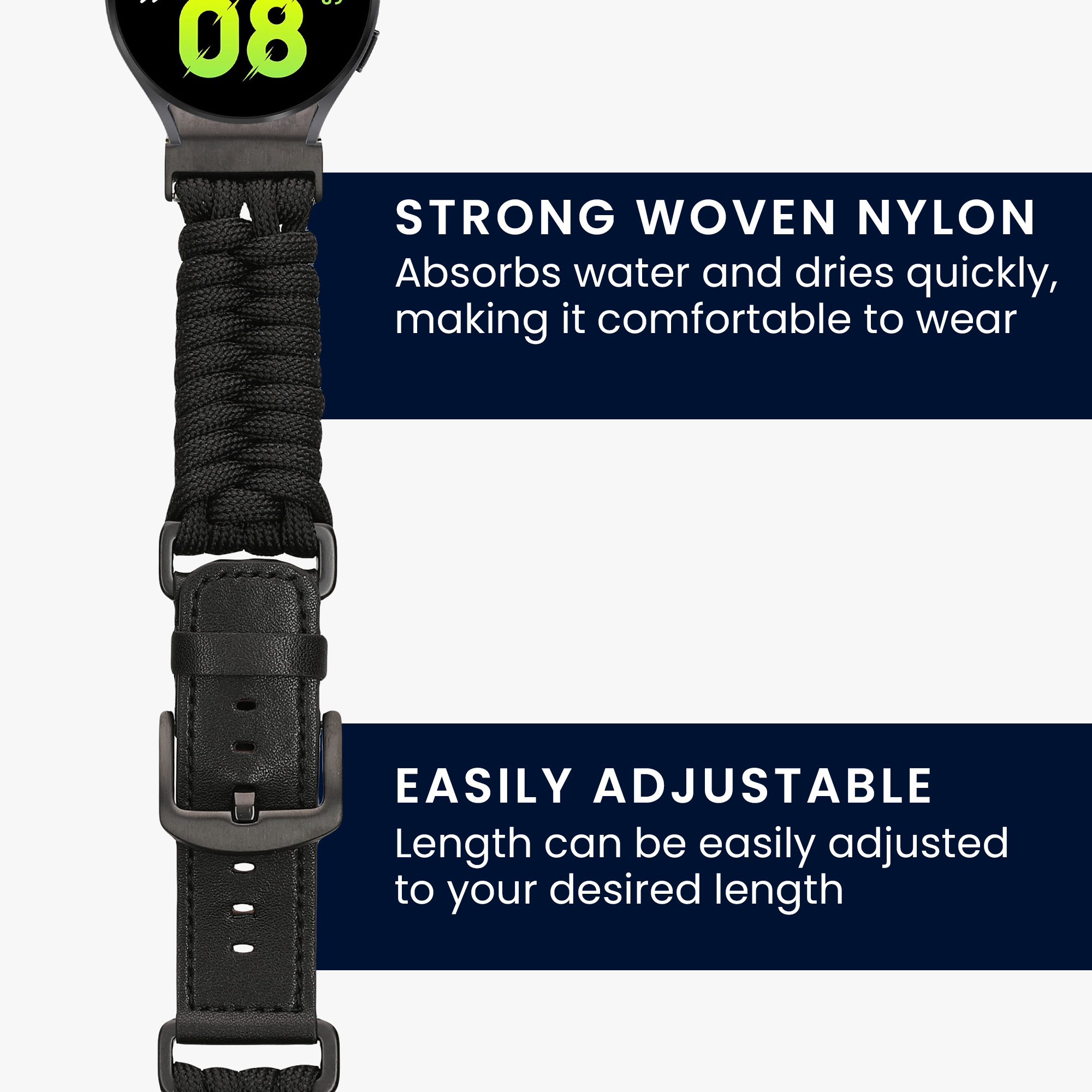Řemínek na hodinky Galaxy Watch 4 / 5 / 6 Galaxy Watch 7 / FE Band kwmobile černý