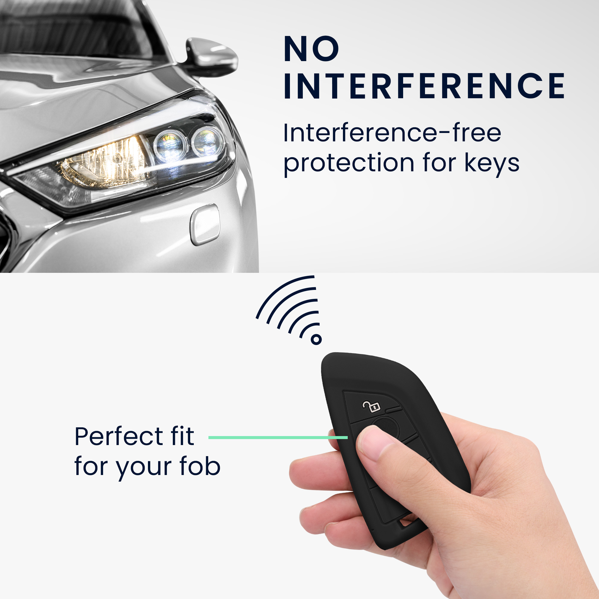 Tpu pouzdro na klíč od auta BMW 3 tlačítka Smart Key protiskluzové matně černé