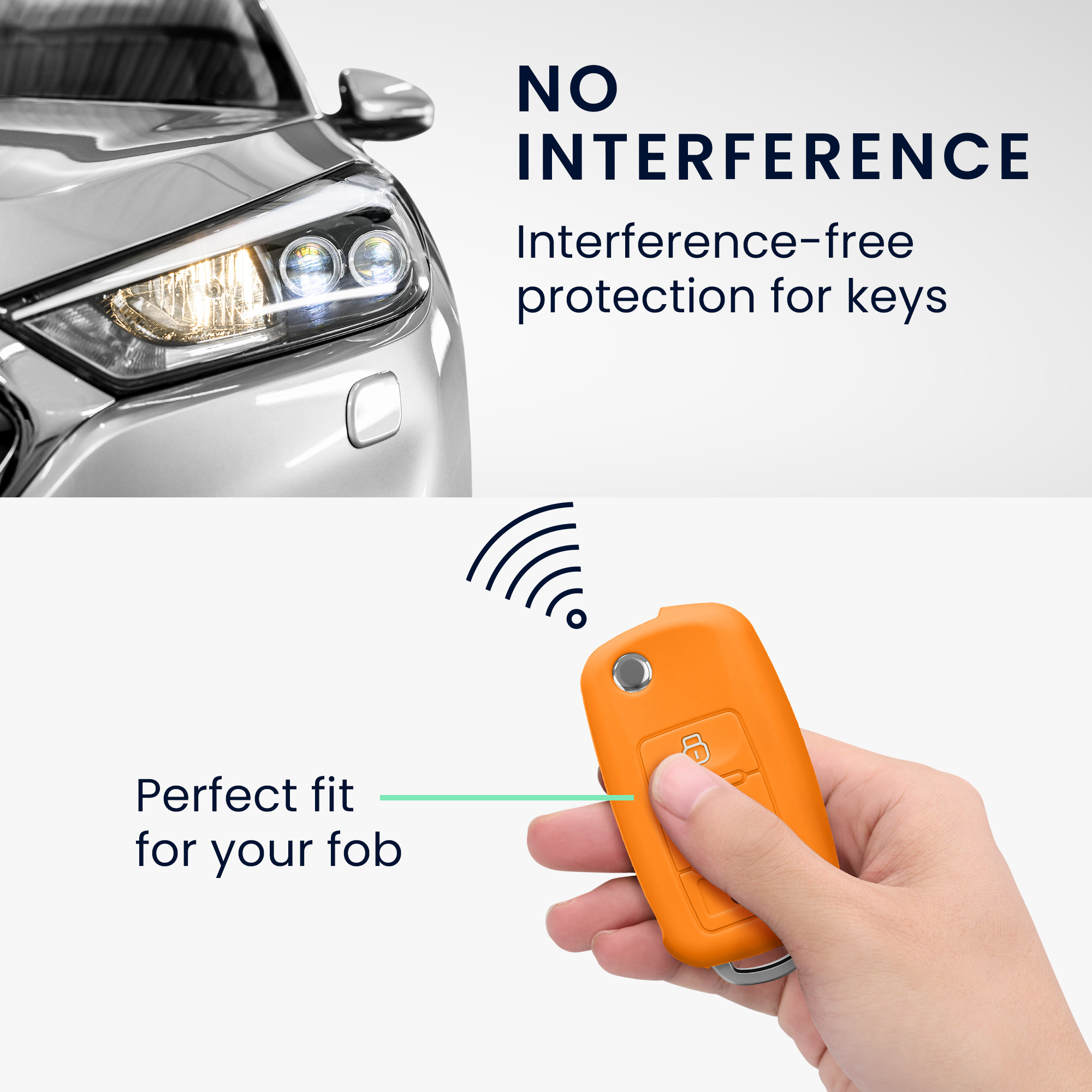 Pouzdro na klíč od auta kwmobile pro VW / Škoda / SEAT 3 tlačítkový klíč - ovocná oranžová
