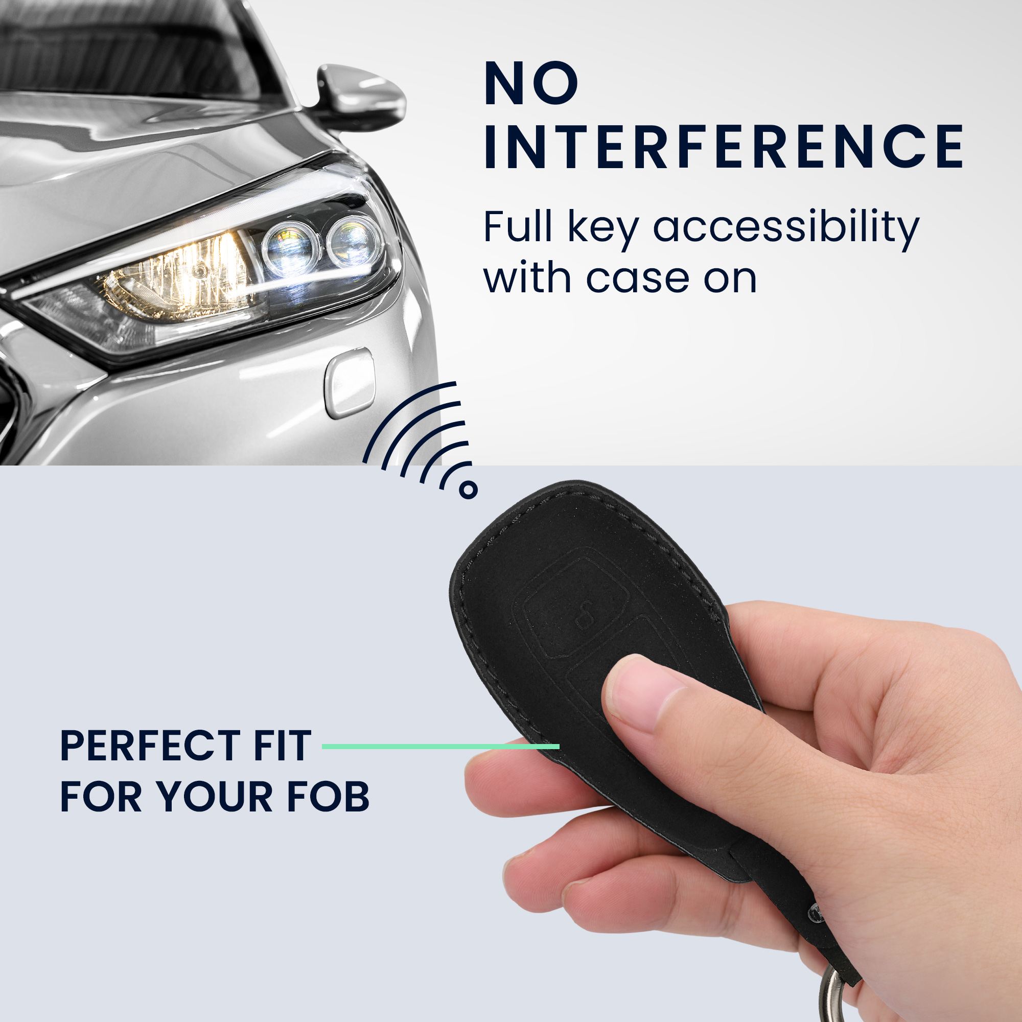 Kryt klíče Ford 3 tlačítka Keyless Go kwmobile matná černá pu kůž