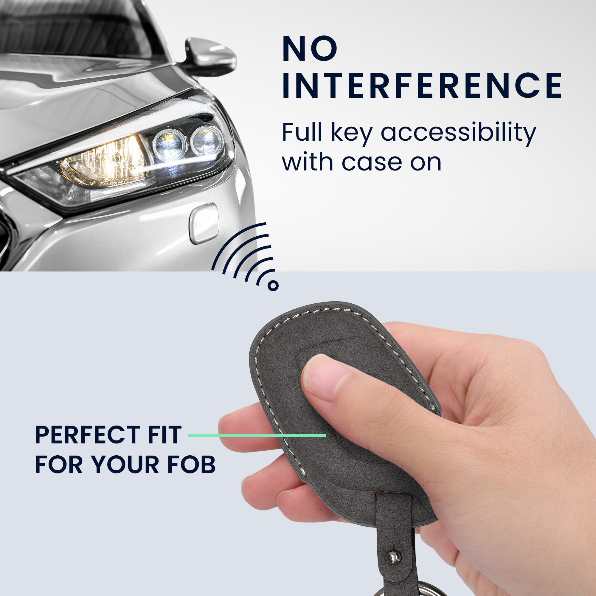 Pouzdro na klíč od auta kwmobile MG 3 tlačítka ZS/MG4/MG5/MG6, tmavě šedá