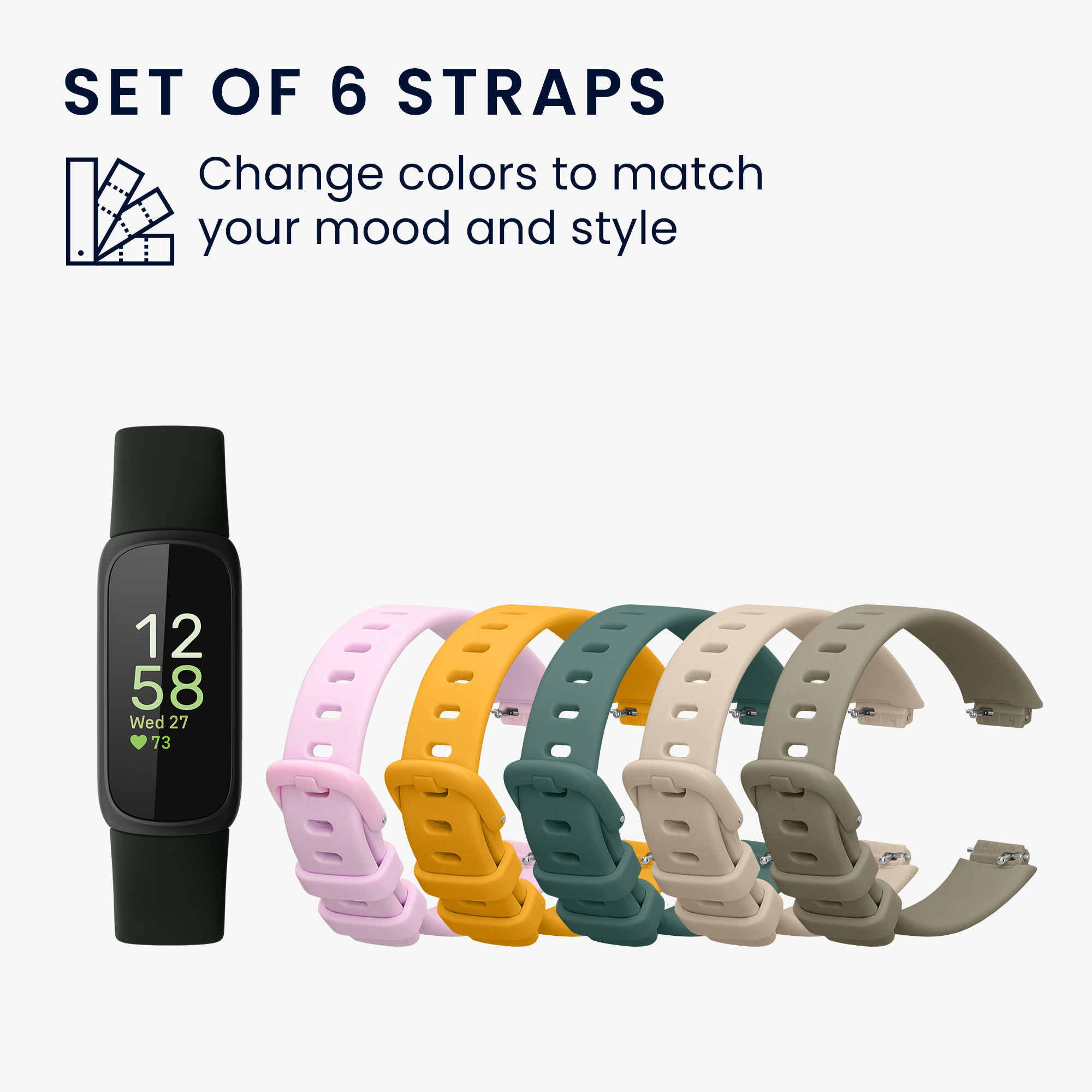 Sada řemínků pro Fitbit Inspire 3 / Inspire 2 / Ace 3 kwmobile silikonové - více barev