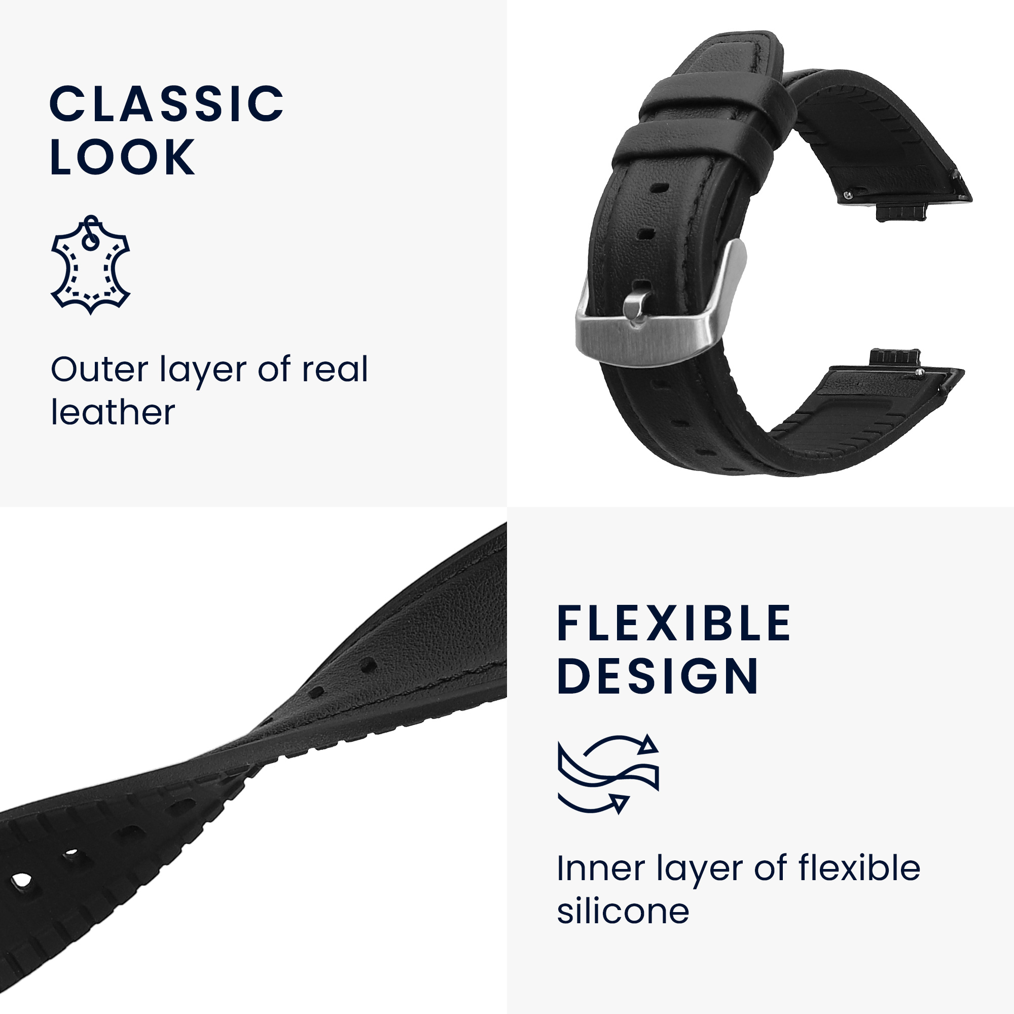 Kožený řemínek Huawei Watch Fit 3 černá kwmobile