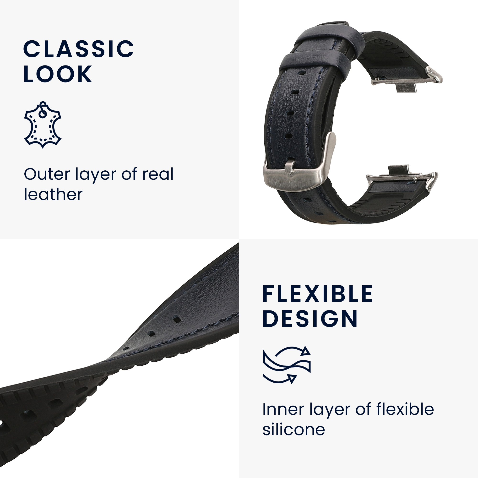 Řemínek pro Xiaomi Redmi Watch 5 & 4 / Smart Band 8 Pro / Smart Band 9 Pro kwmobile silikonové - tmavě modrá
