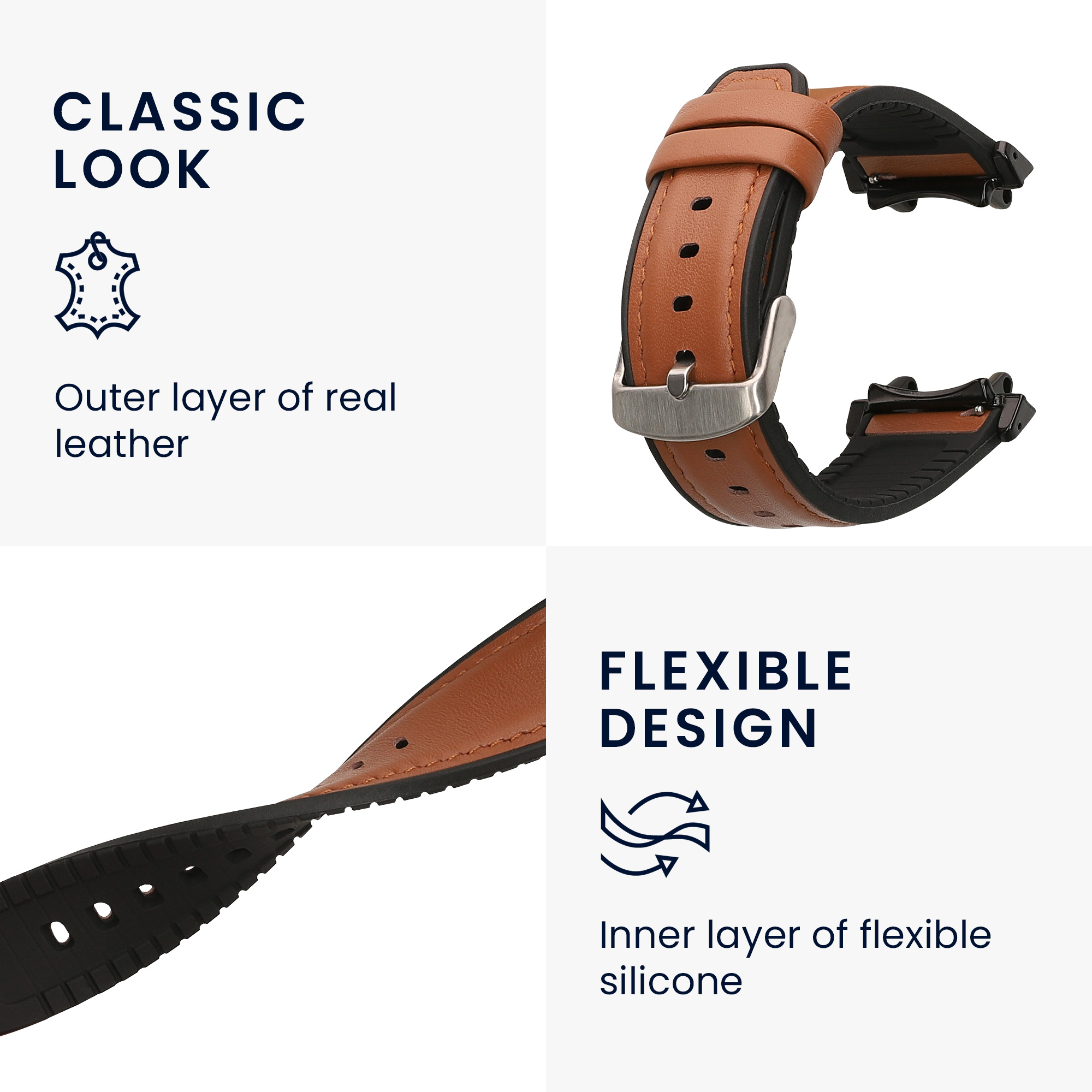 Řemínek pro Amazfit T-Rex 3 kwmobile - hnědá a černá
