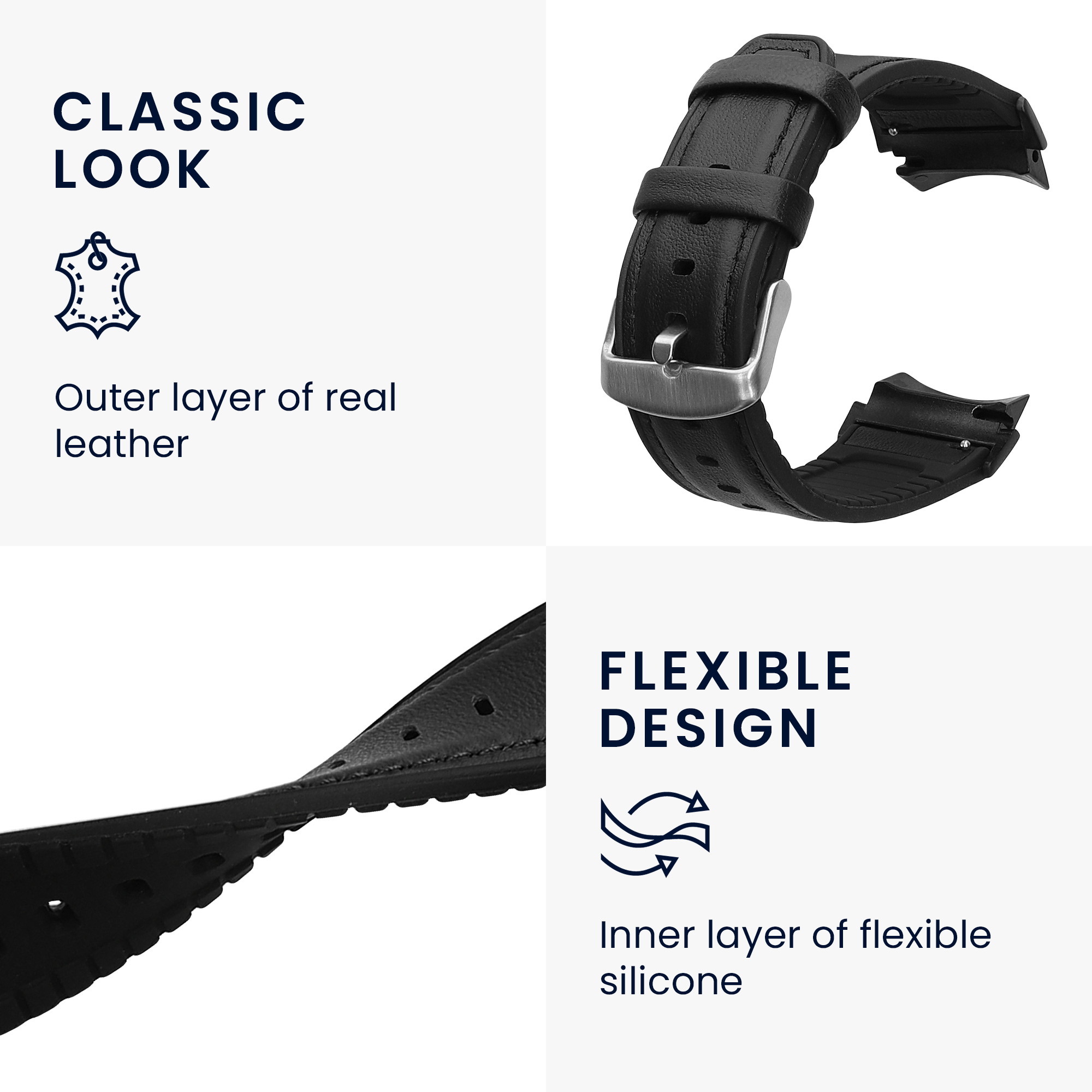 Řemínek kwmobile pro OnePlus Watch 3 / 2 / 2R / Oppo Watch X2 - černá
