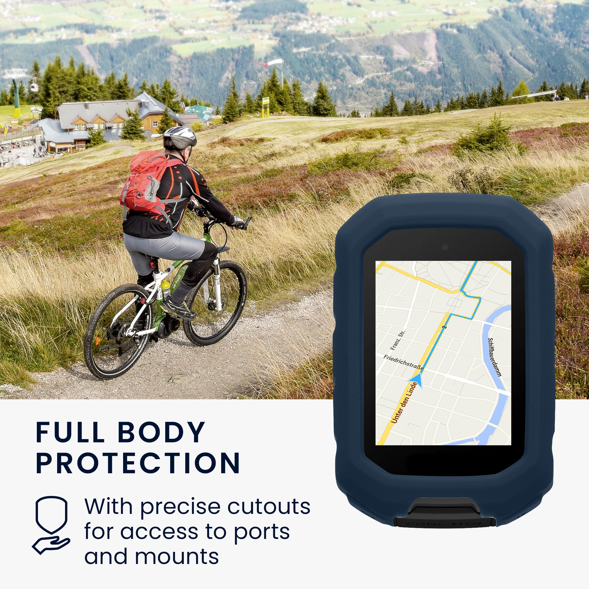 Silikonové pouzdro cyklo GPS Garmin Edge MTB kwmobile průhledná