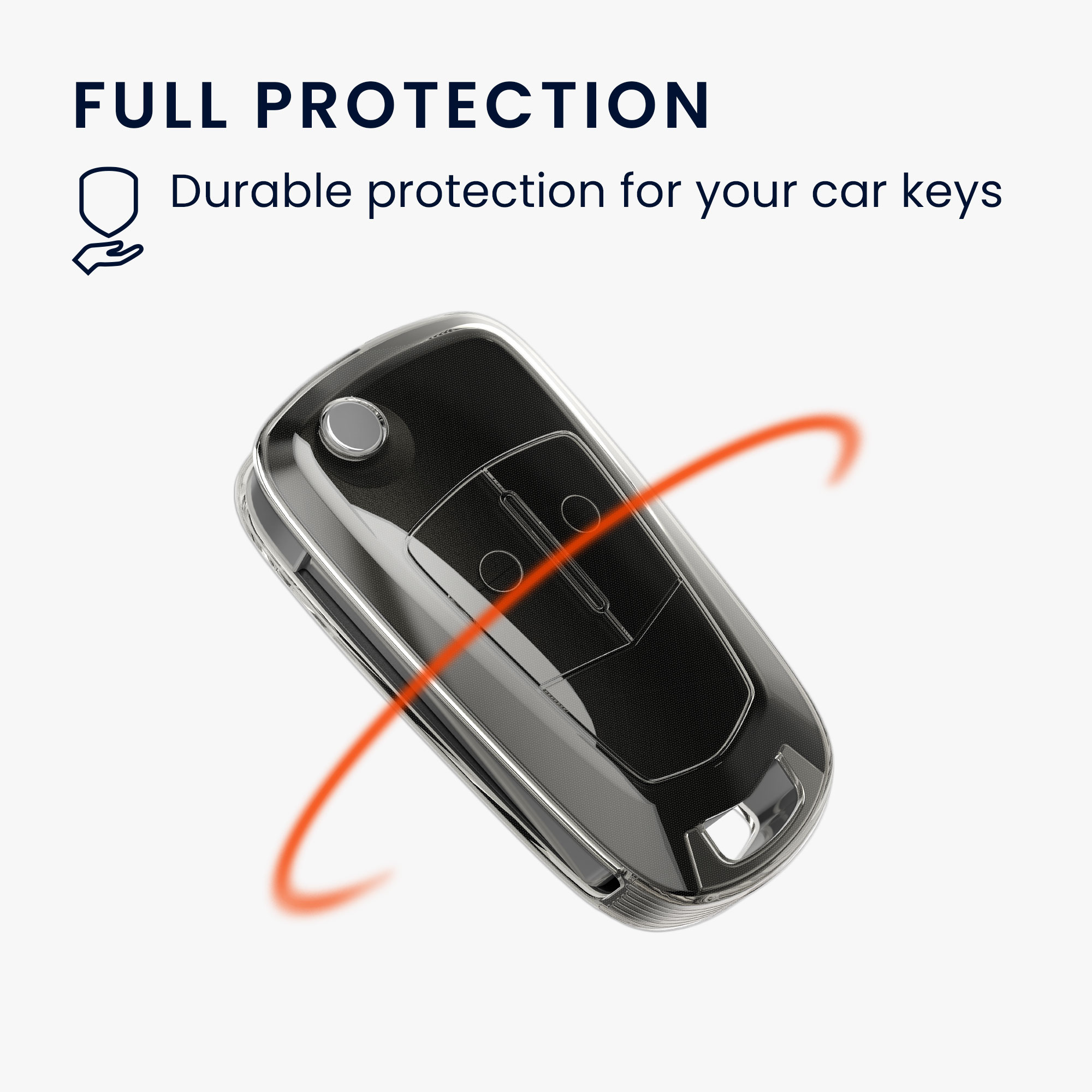Pouzdro na klíč od auta kwmobile pro Vauxhall (Opel) 2 Button Car Flip Key, černá / transparentní