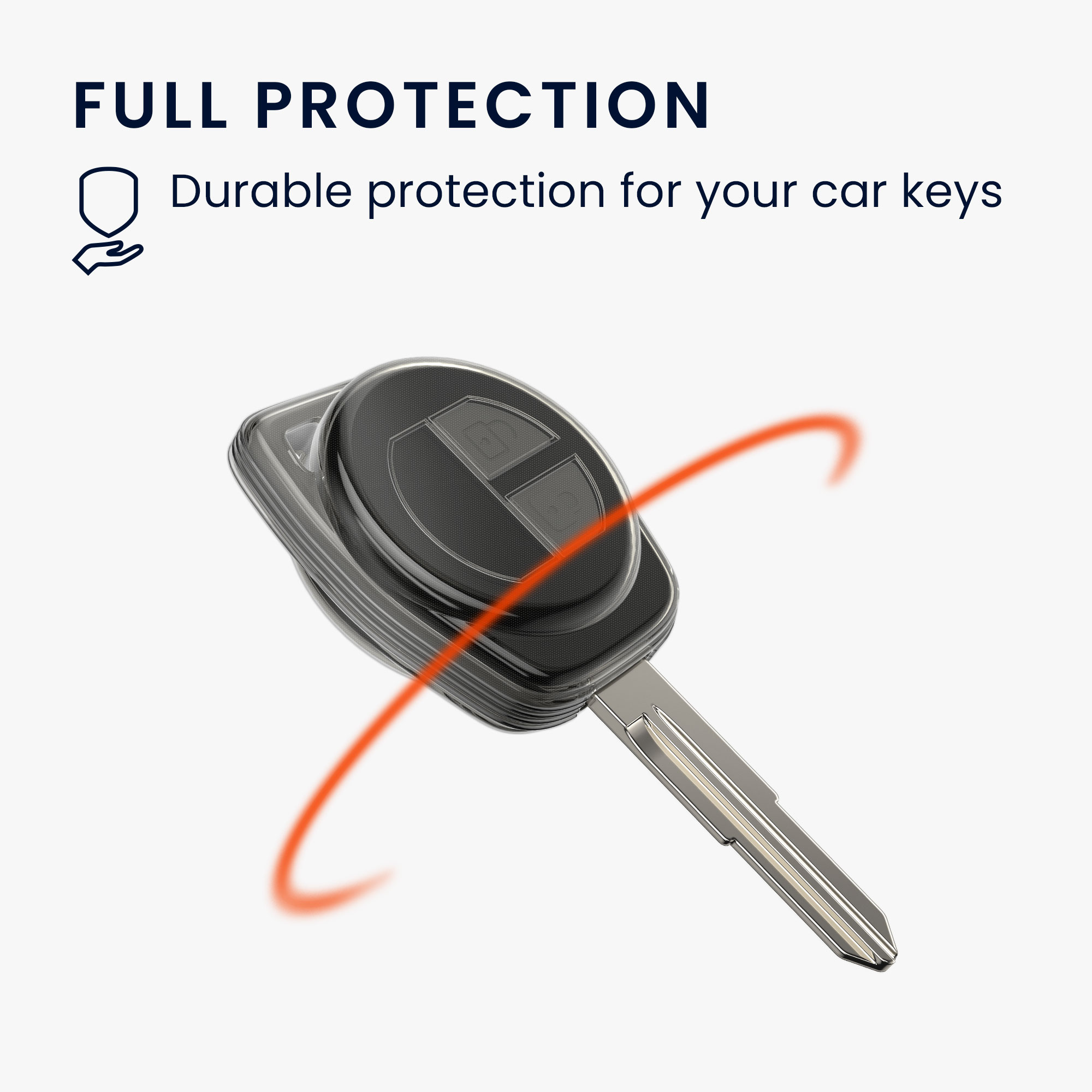 Pouzdro na klíč od auta Suzuki 2 Button Car Key Smart Key only kwmobile - černá / transparentní