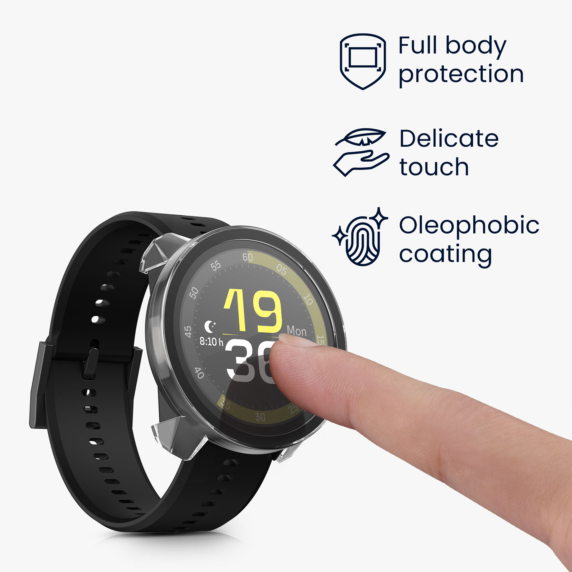 2x Ochranná fólie Suunto Run GPS kwmobile - černá / transparentní