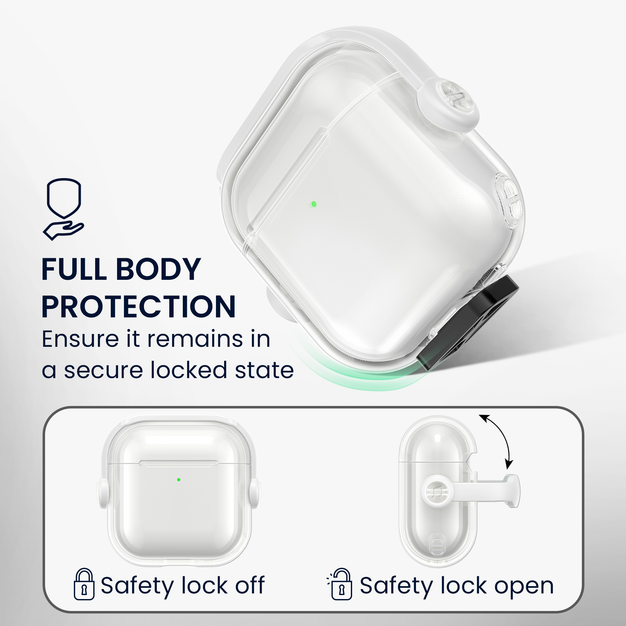 Transparentní pouzdro na sluchátka pro Apple Airpods 4 kwmobile se stojánkem TPU