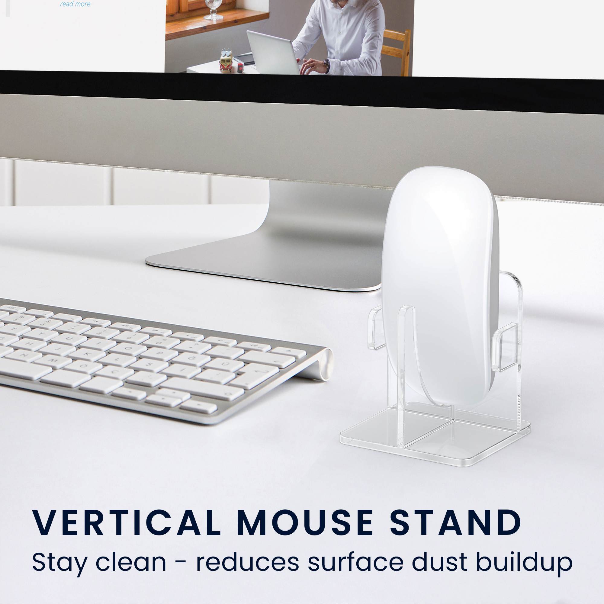 Pouzdro pro Apple Magic Mouse 1 / Magic Mouse 2 / Logitech Pebble Wireless Stand kwmobile - výřezy pro nabíjení ve svislé poloze