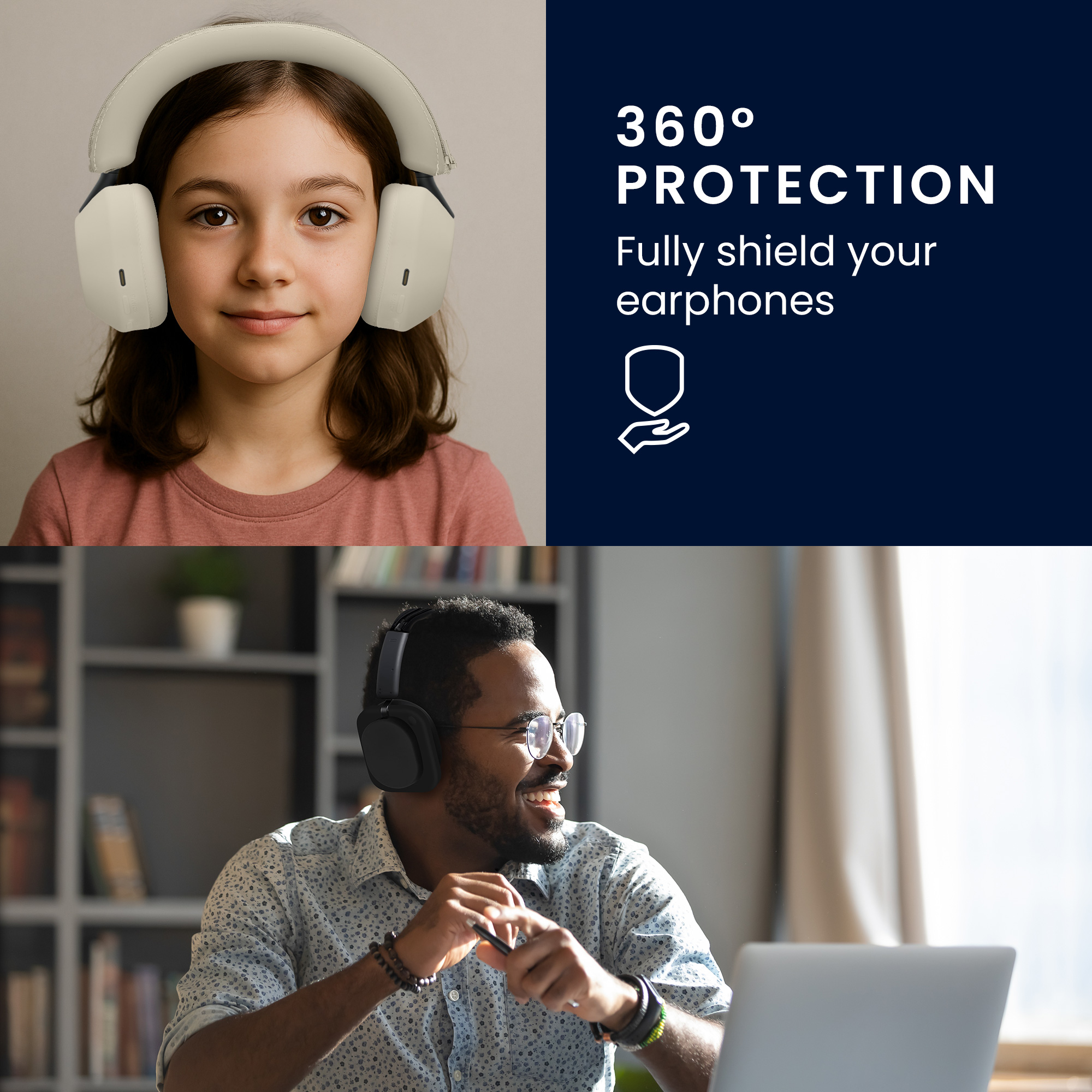 3v1 silikonové pouzdro na sluchátka pro Sony WH-1000XM5 kwmobile - béžová