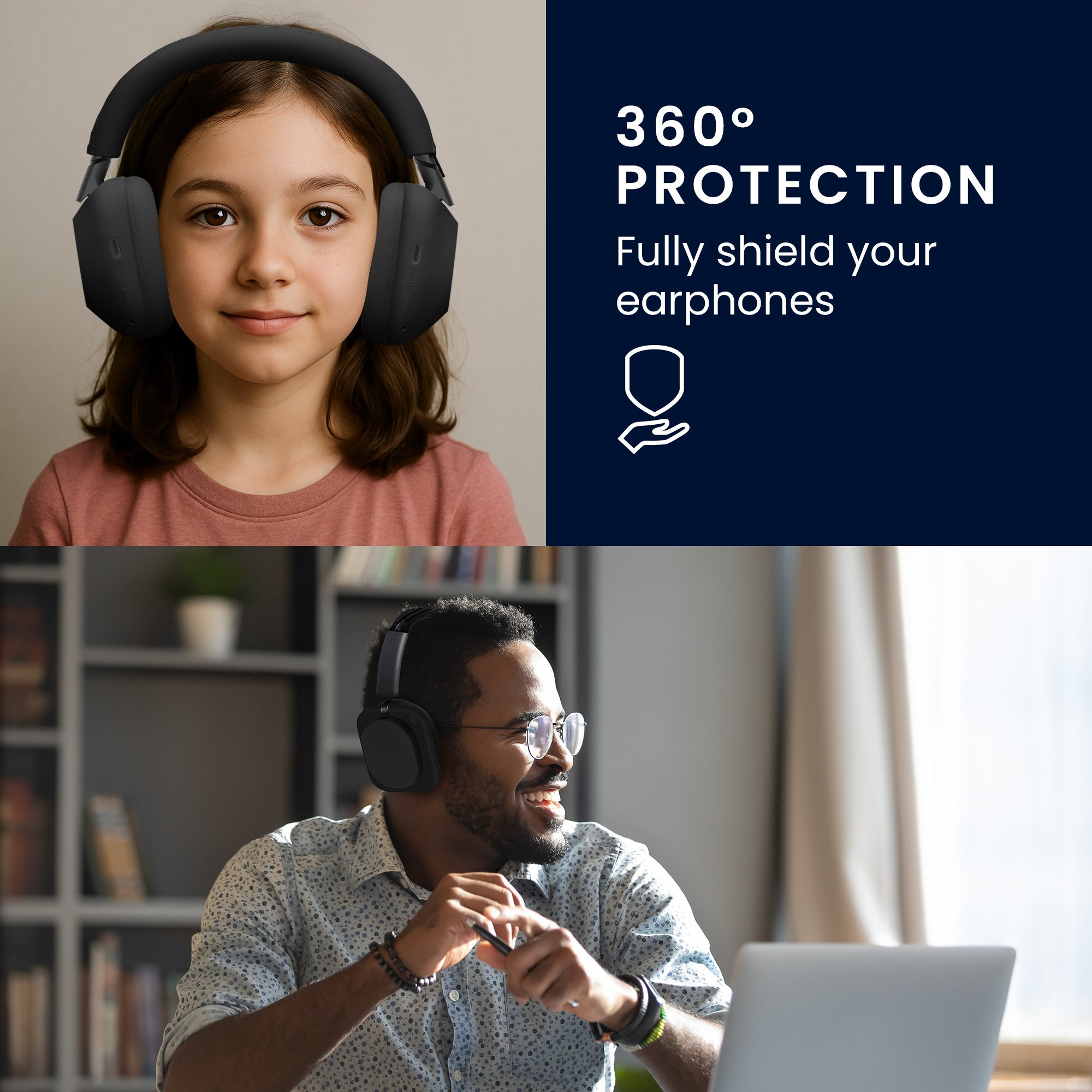 3v1 silikonové pouzdro na sluchátka pro Sony WH-1000XM6 kwmobile - černá