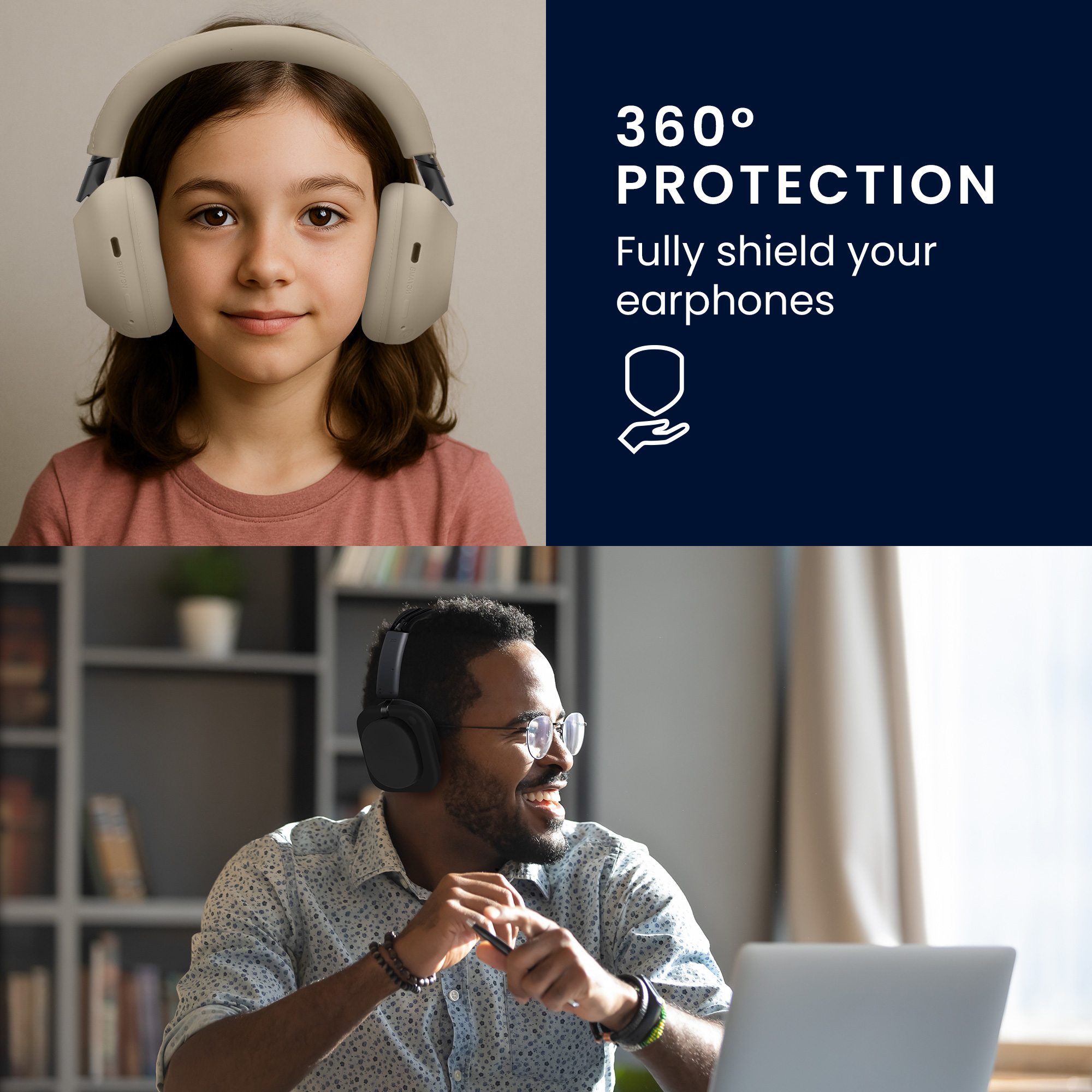 3v1 silikonové pouzdro na sluchátka pro Sony WH-1000XM6 kwmobile - stříbrná