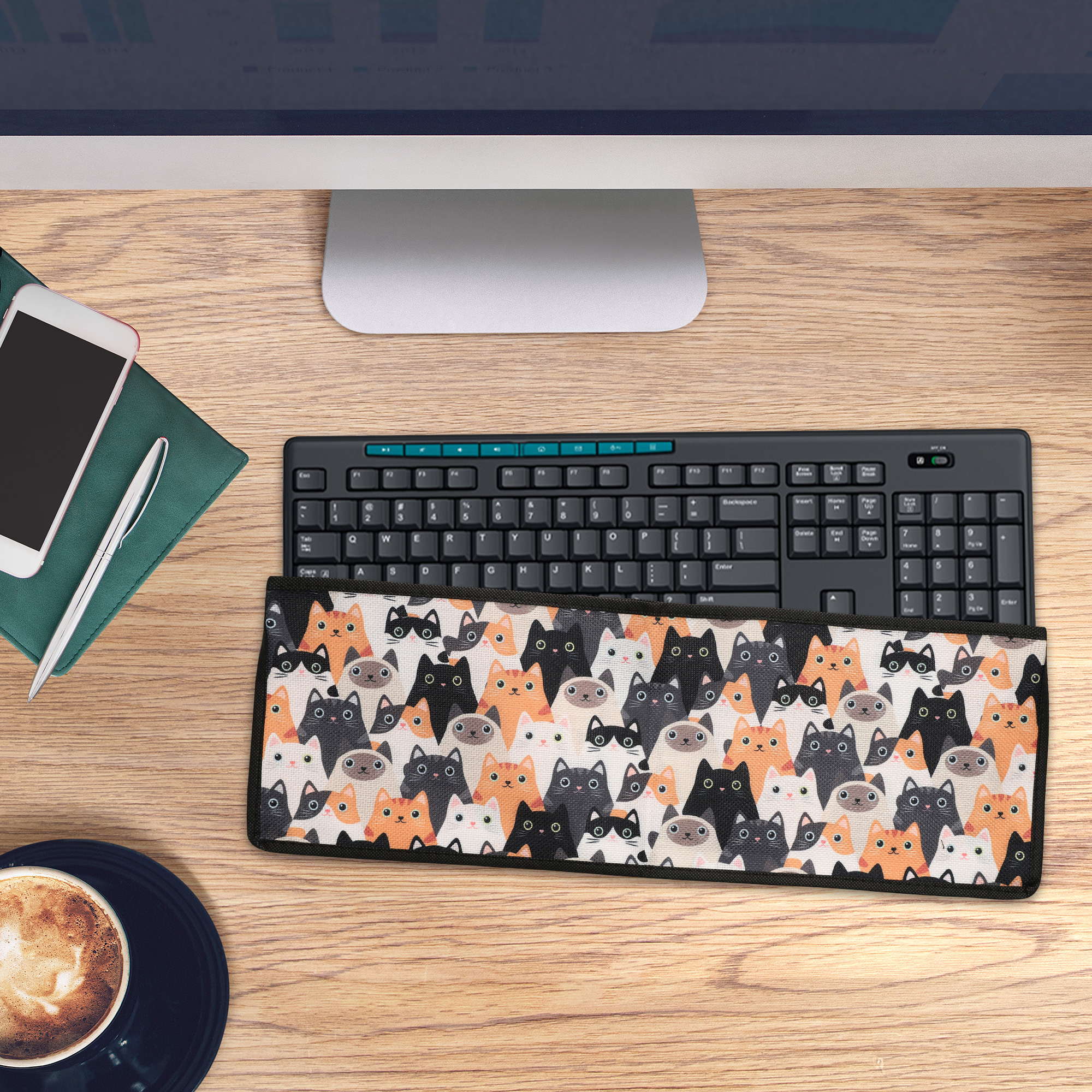 Kryt klávesnice proti prachu pro Logitech MK270 Wireless kwmobile - kočky