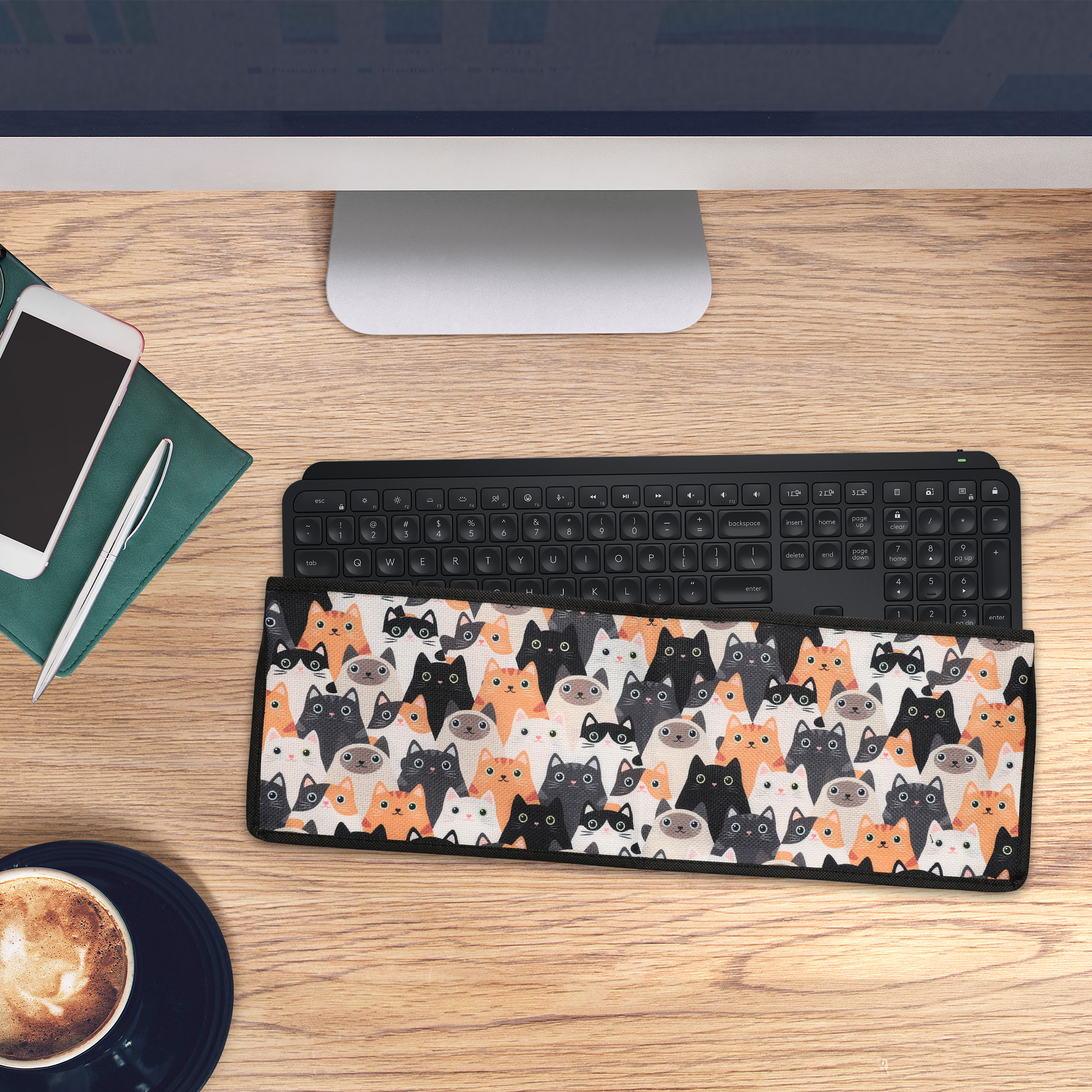 Kryt klávesnice proti prachu pro Logitech MX Keys Wireless kwmobile - kočky