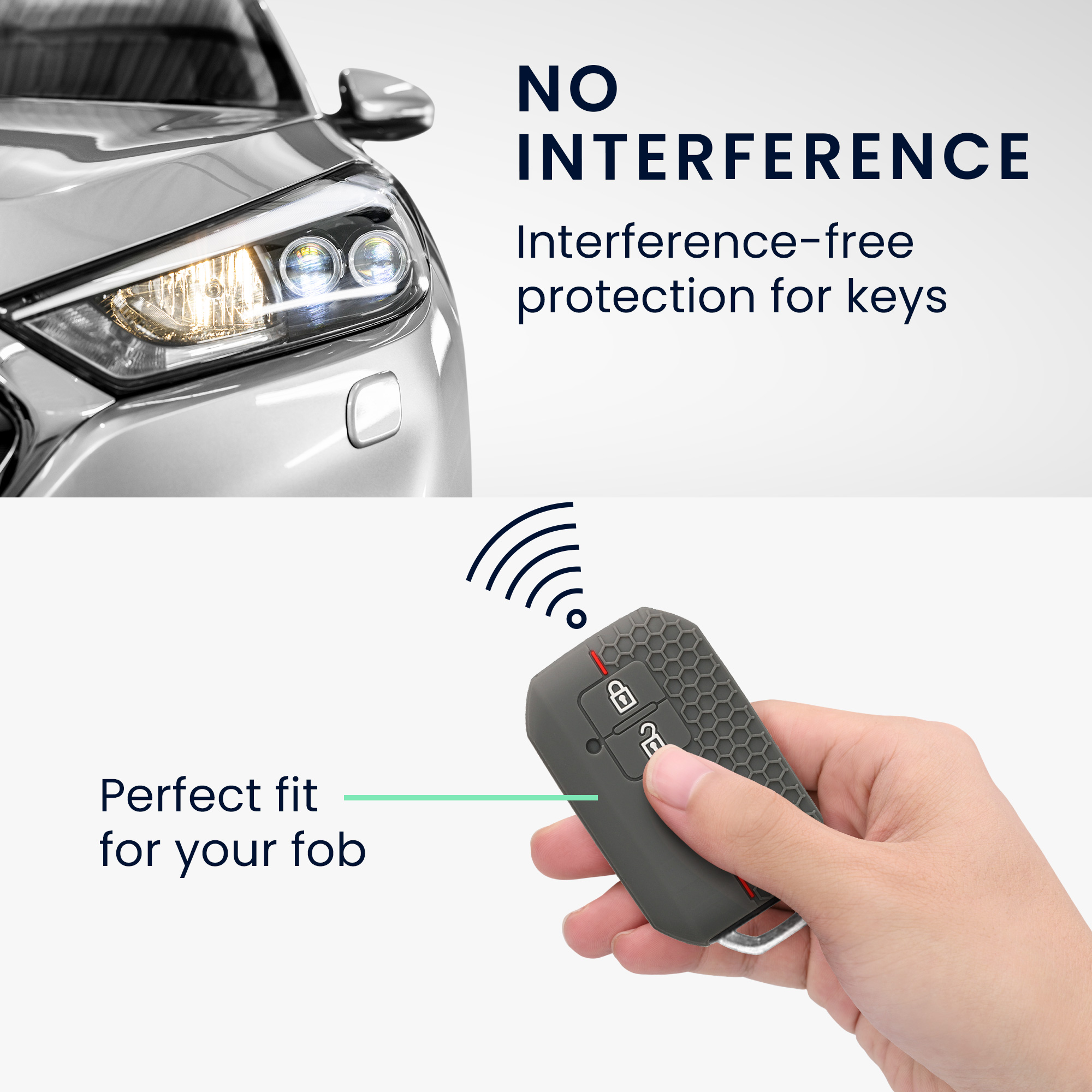Obal na klíč od auta pro Suzuki klíč se 2 tlačítky a funkcí Keyless Go kwmobile - šedá / červená