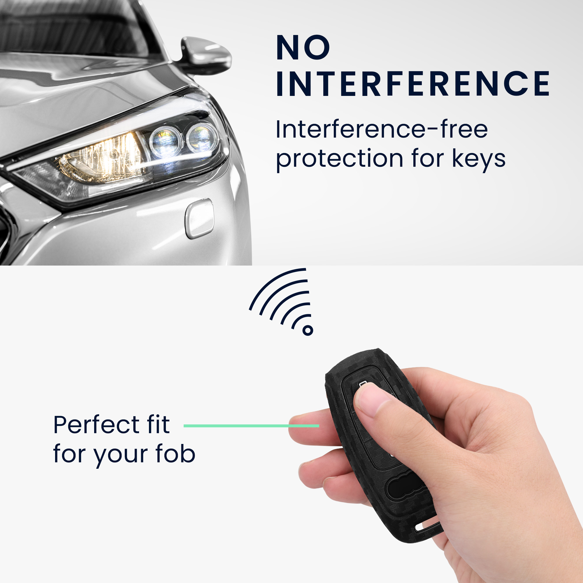 Obal na klíč od auta pro Audi A6 A7 A8 Q7 Q8 Keyless kwmobile - černá