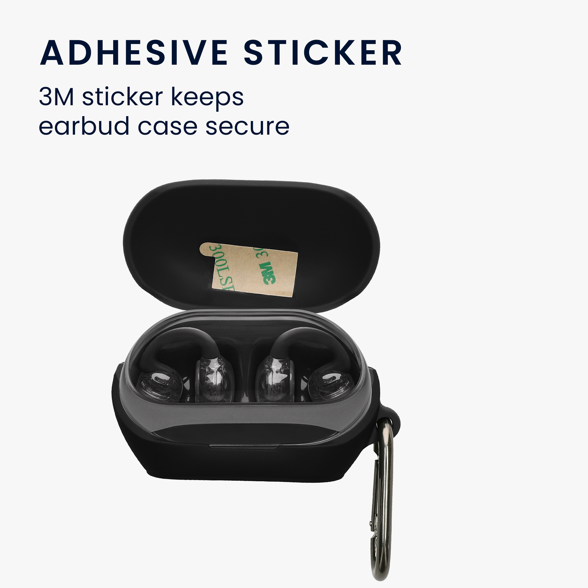 Obal pro JBL Soundgear Clips kwmobile s karabinou silikonové - černá