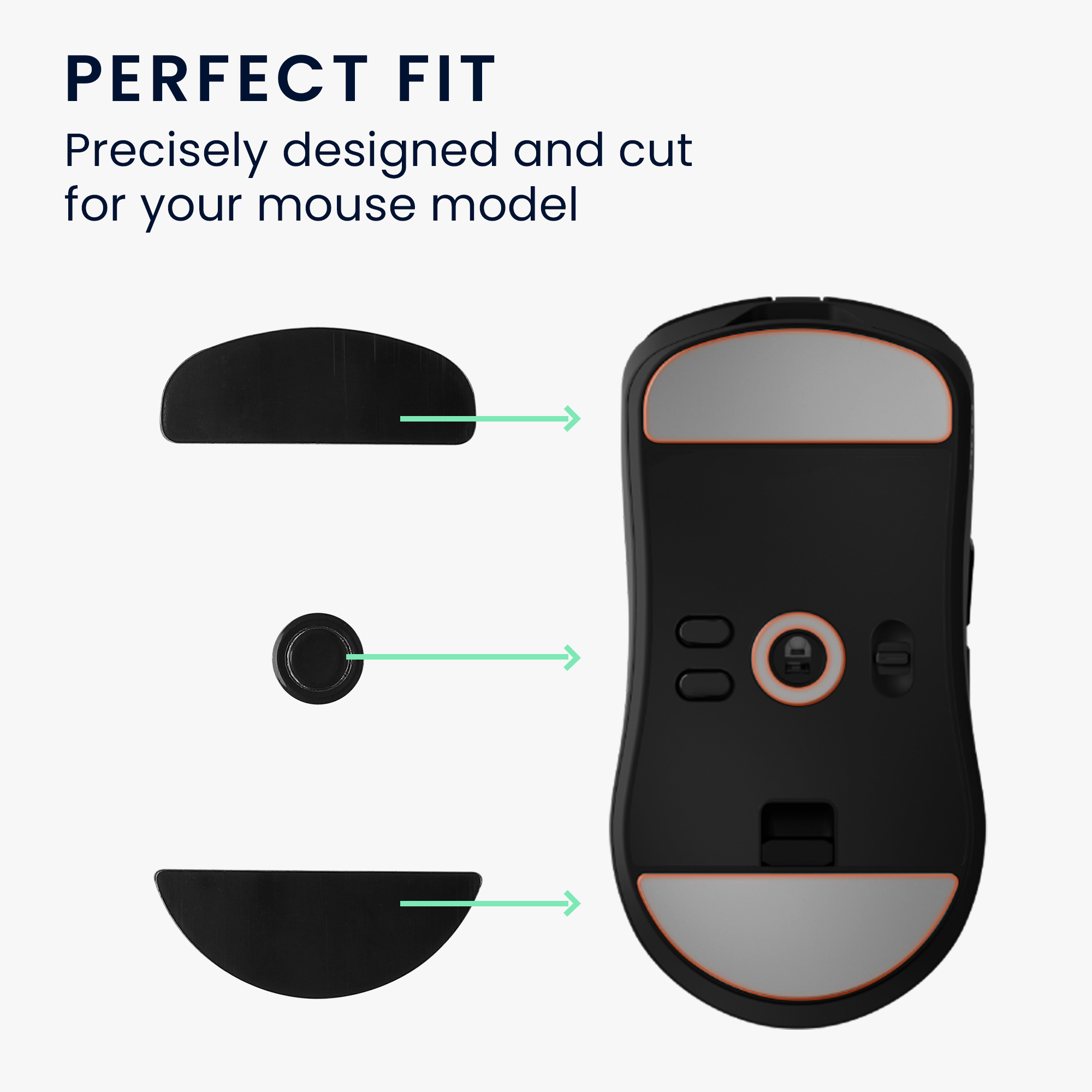 Náhradní nožičky na myš pro ASUS ROG Harpe II Ace Computer Mouse Skates Sticker kwmobile - černá